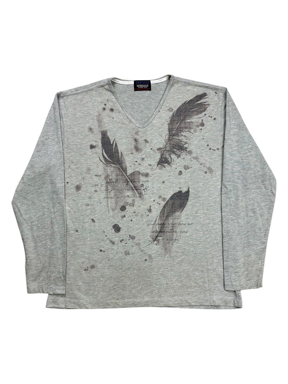 KMRii 2000s Nicole Club - Vkei Style Feather V Neck Longsleeve Size US M / EU 48-50 / 2 - 1 Thumbnail