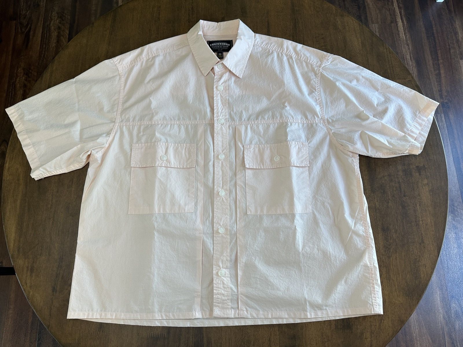 Frizmworks Paper Cotton Trucker Shirt Light Pink Sz XL