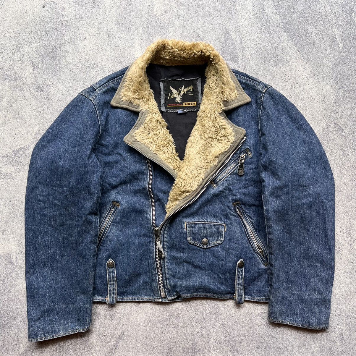 Edwin 90’s Edwin Company Motorcycle Riders Denim Jacket Size US M / EU 48-50 / 2 - 2 Thumbnail