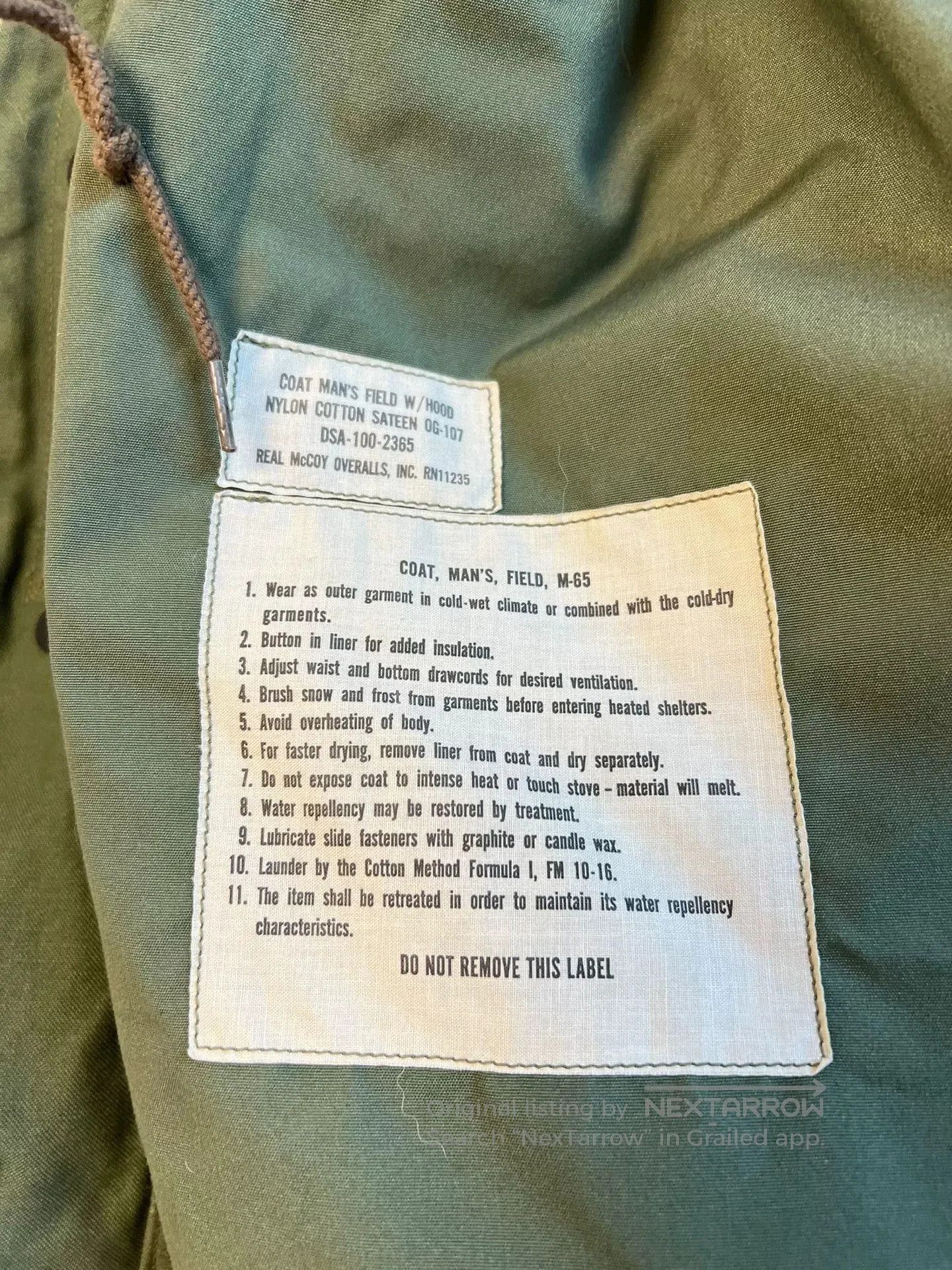 The Real McCoy's The Real McCoy's M65 Jacket 1st Model. Size US S / EU 44-46 / 1 - 7 Thumbnail
