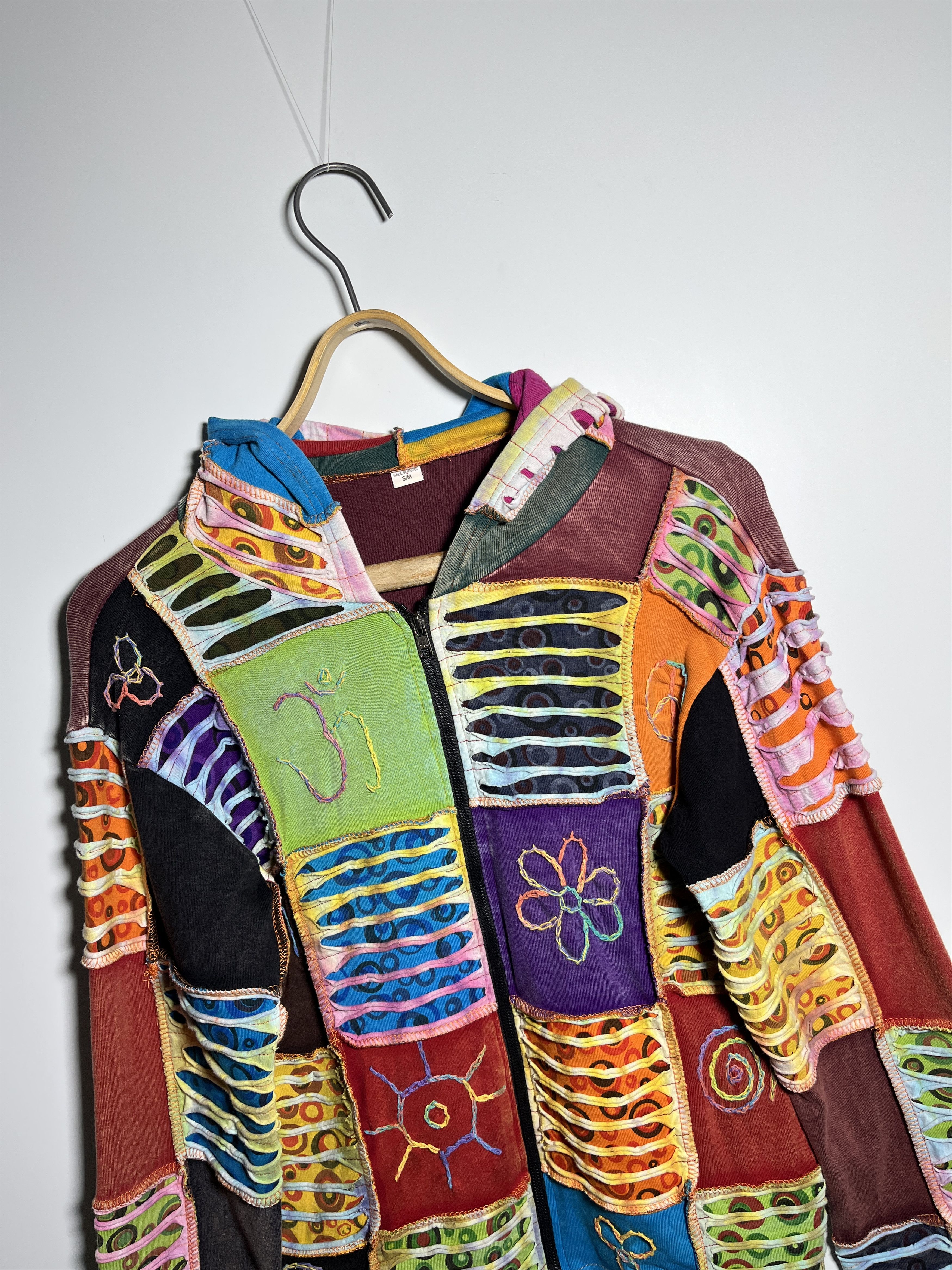 Vintage Vintage Women's Patchwork Nepal Hippie Zip Hoodie Size S / US 4 / IT 40 - 6 Thumbnail