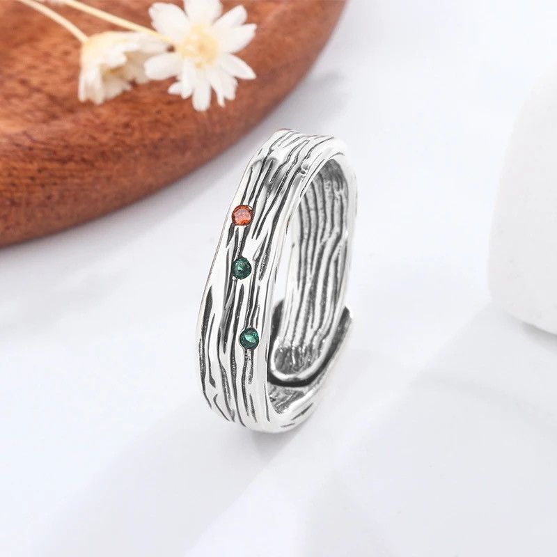 Jewelry Creative Texture Multicolor Zircon Rings Size ONE SIZE - 5 Thumbnail