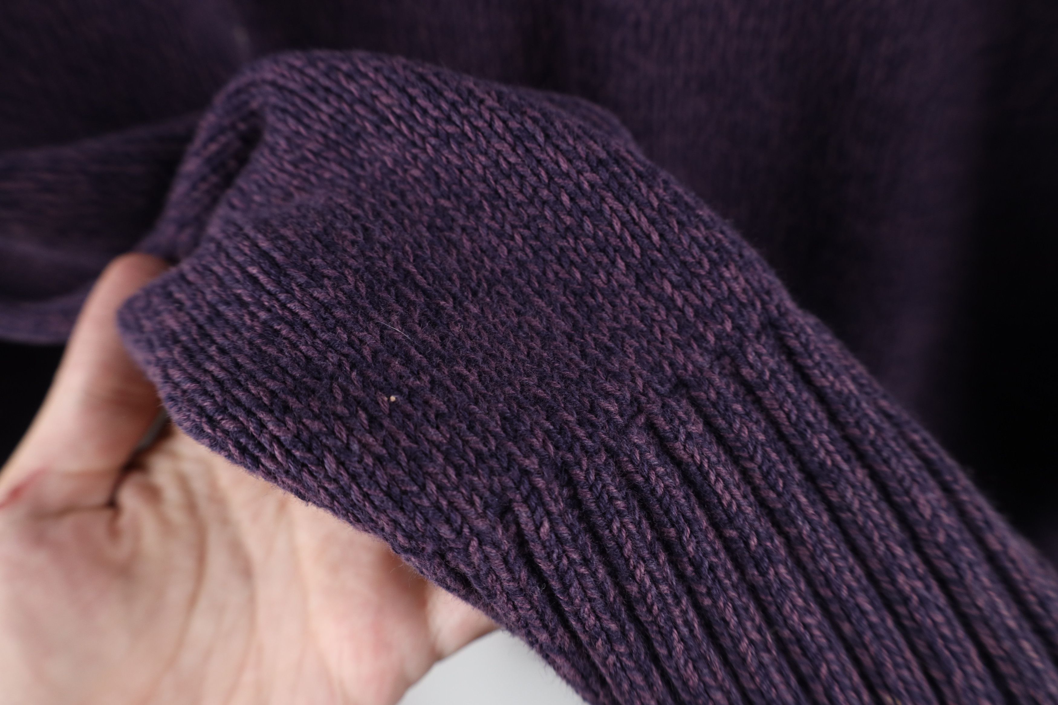 Eddie Bauer × Vintage Vintage Eddie Bauer Blank Cotton Knit Henley Sweater Purple Size US L / EU 52-54 / 3 - 7 Thumbnail