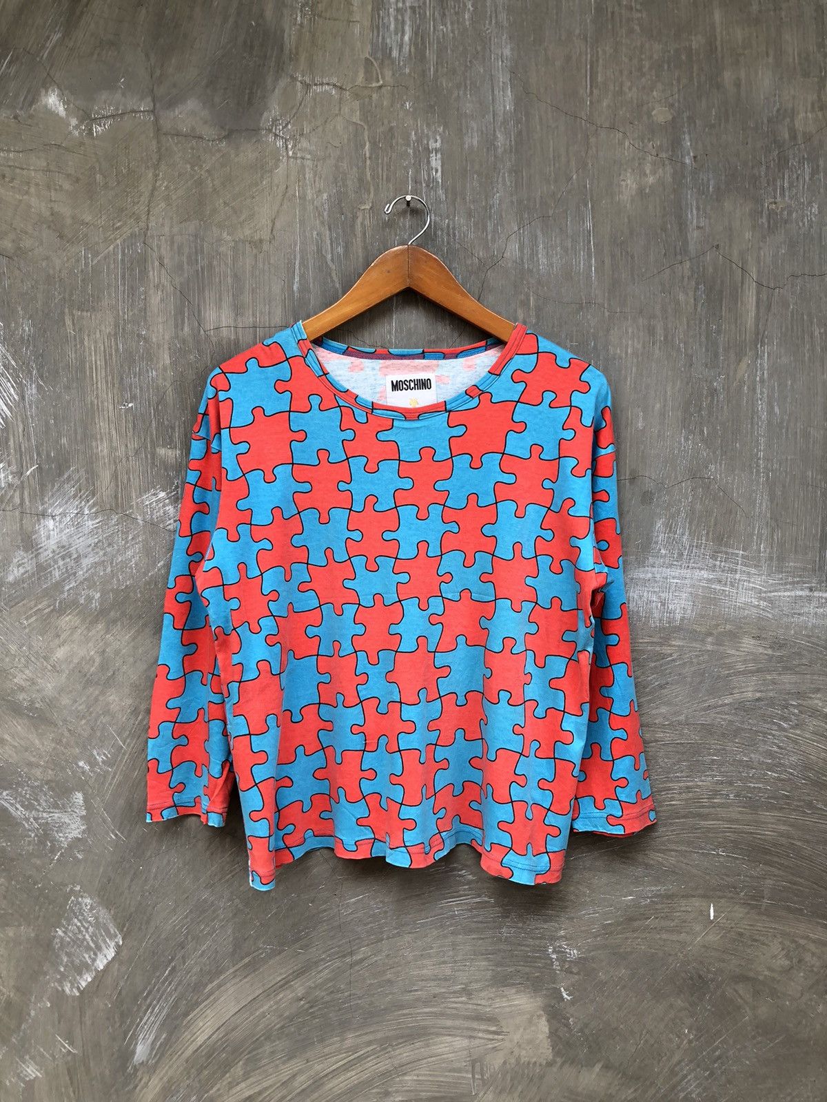 Moschino Moschino Lingerie Puzzle Longsleeve T-shirt Size L / US 10 / IT 46 - 1 Thumbnail