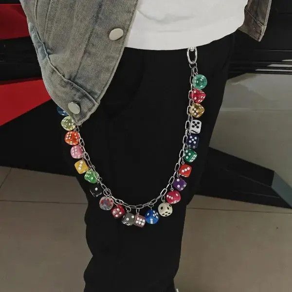 Jewelry Colorful Dice Wallet Chain Size ONE SIZE - 1 Thumbnail