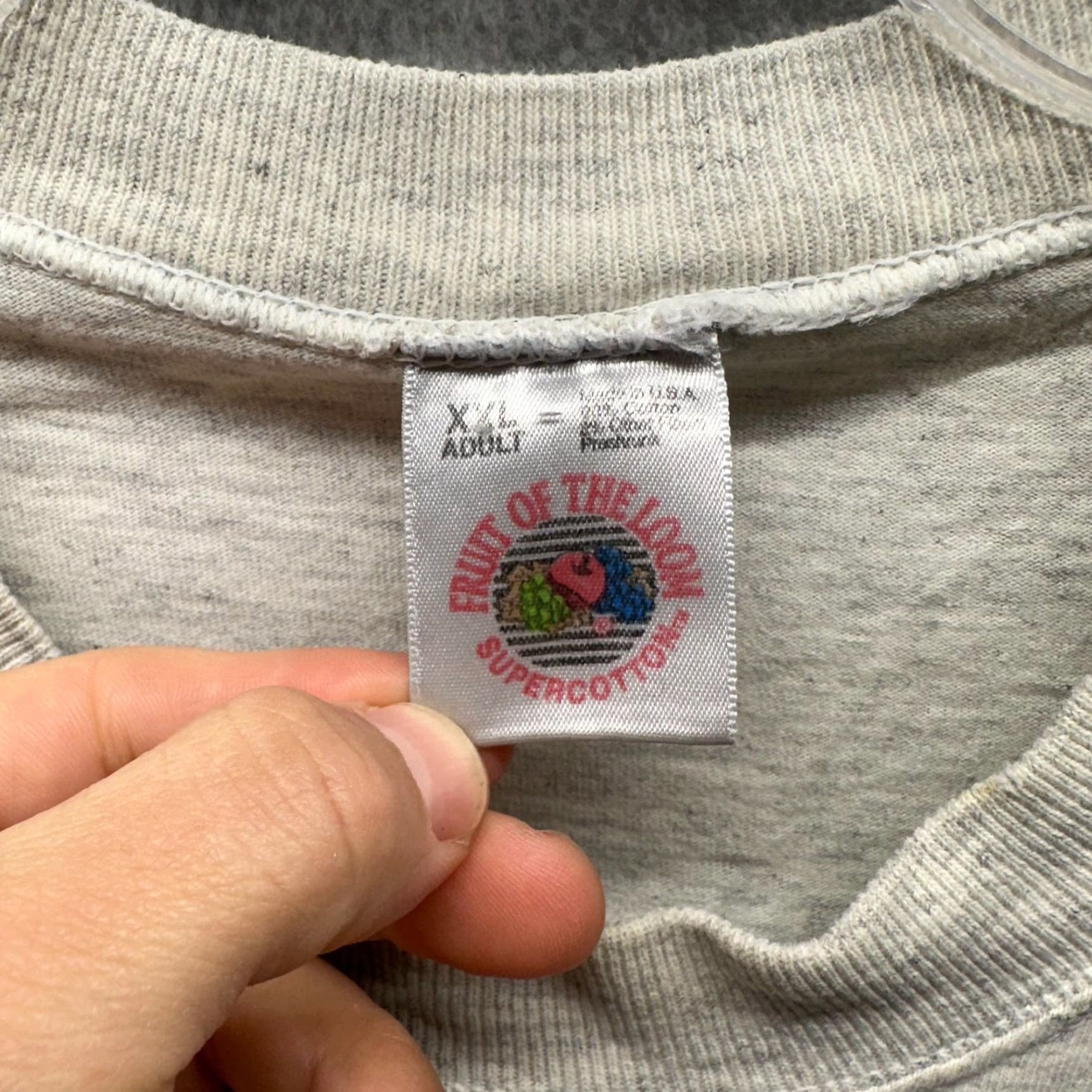 Fruit Of The Loom VINTAGE Fruit of the Loom Shirt Mens XL Gray 80s School Classic T-Shirt Size US XL / EU 56 / 4 - 5 Thumbnail