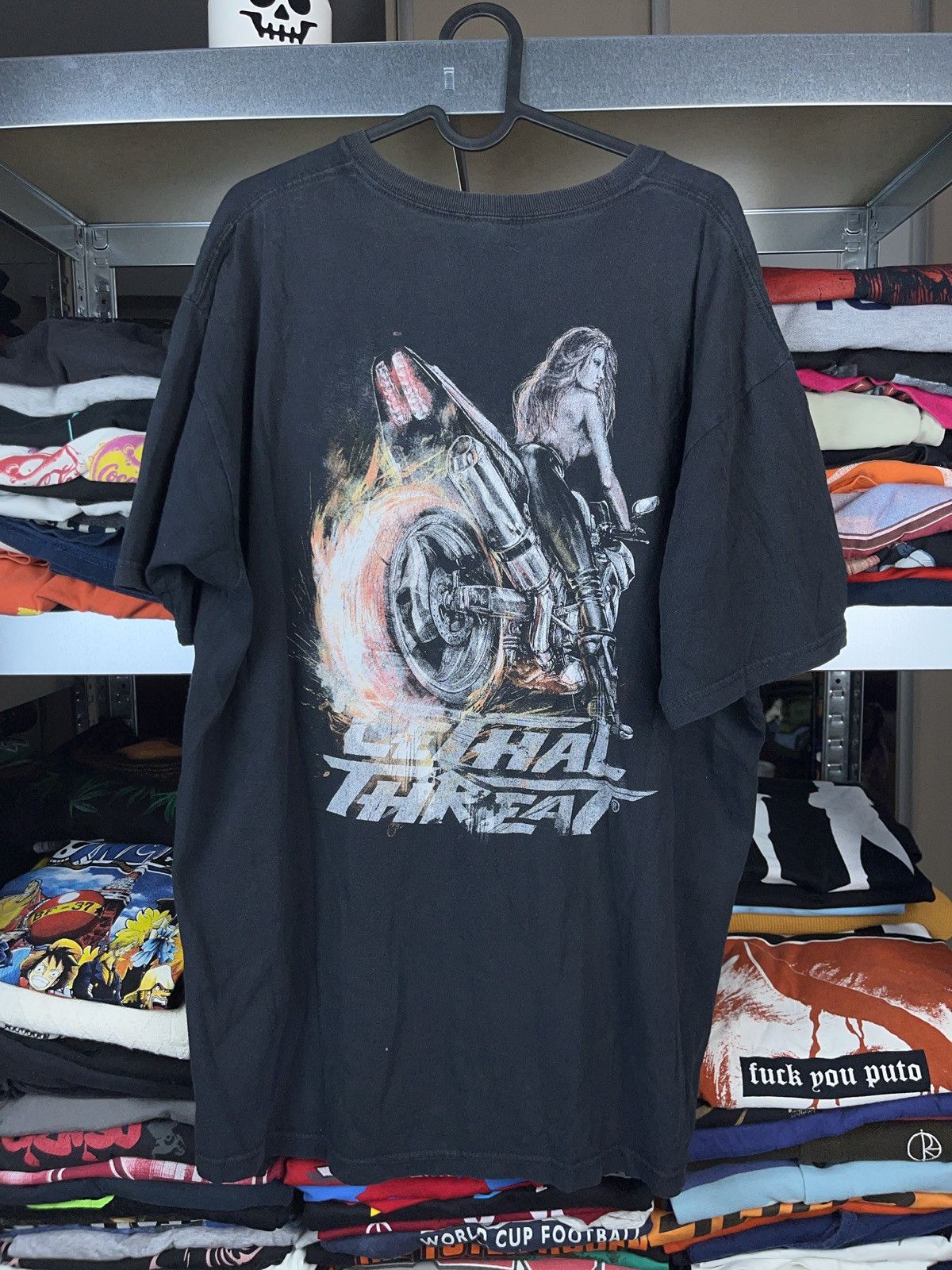 Vintage Vintage 00s lethal threat racing moto t-shirt y2k Size US XL / EU 56 / 4 - 1 Thumbnail