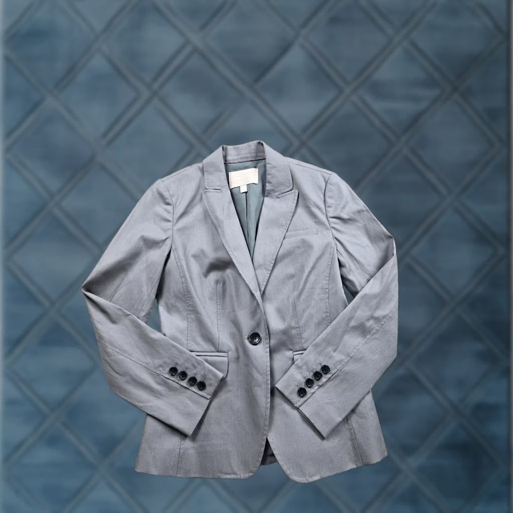 Banana Republic Banana Republic Blazer Womens 2 Gray Pinstripe One Button Lined Jacket Stretch Size XS / US 0-2 / IT 36-38 - 1 Thumbnail