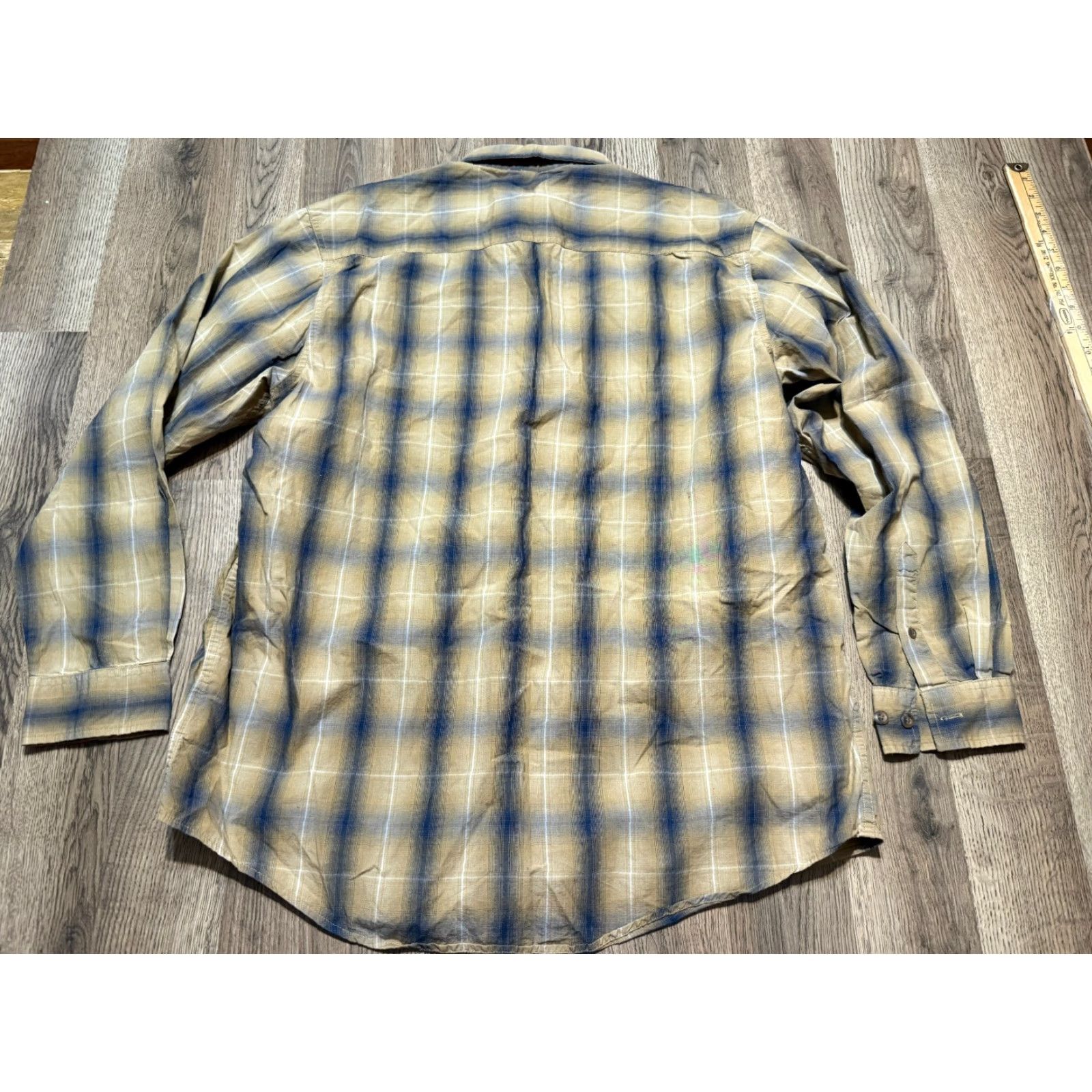 Faded Glory Faded Glory Shirt Men's L Brown Blue Plaid Long Sleeve Button Up | Multicolor Cotton Flannel Size US L / EU 52-54 / 3 - 2 Thumbnail