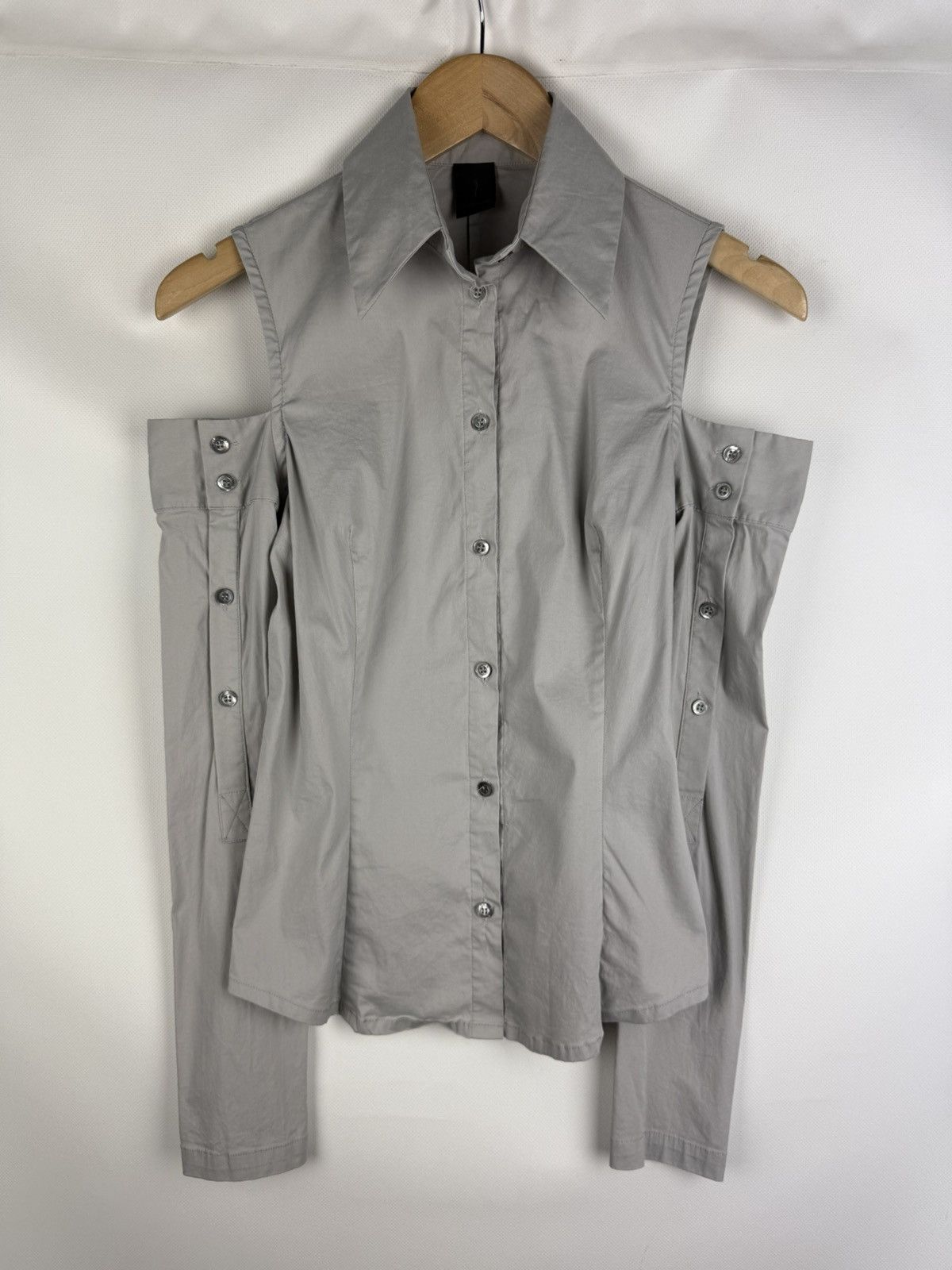 Masnada Masnada Avant-garde Off The Shoulder Button Up Shirt Top Size M / US 6-8 / IT 42-44 - 1 Thumbnail
