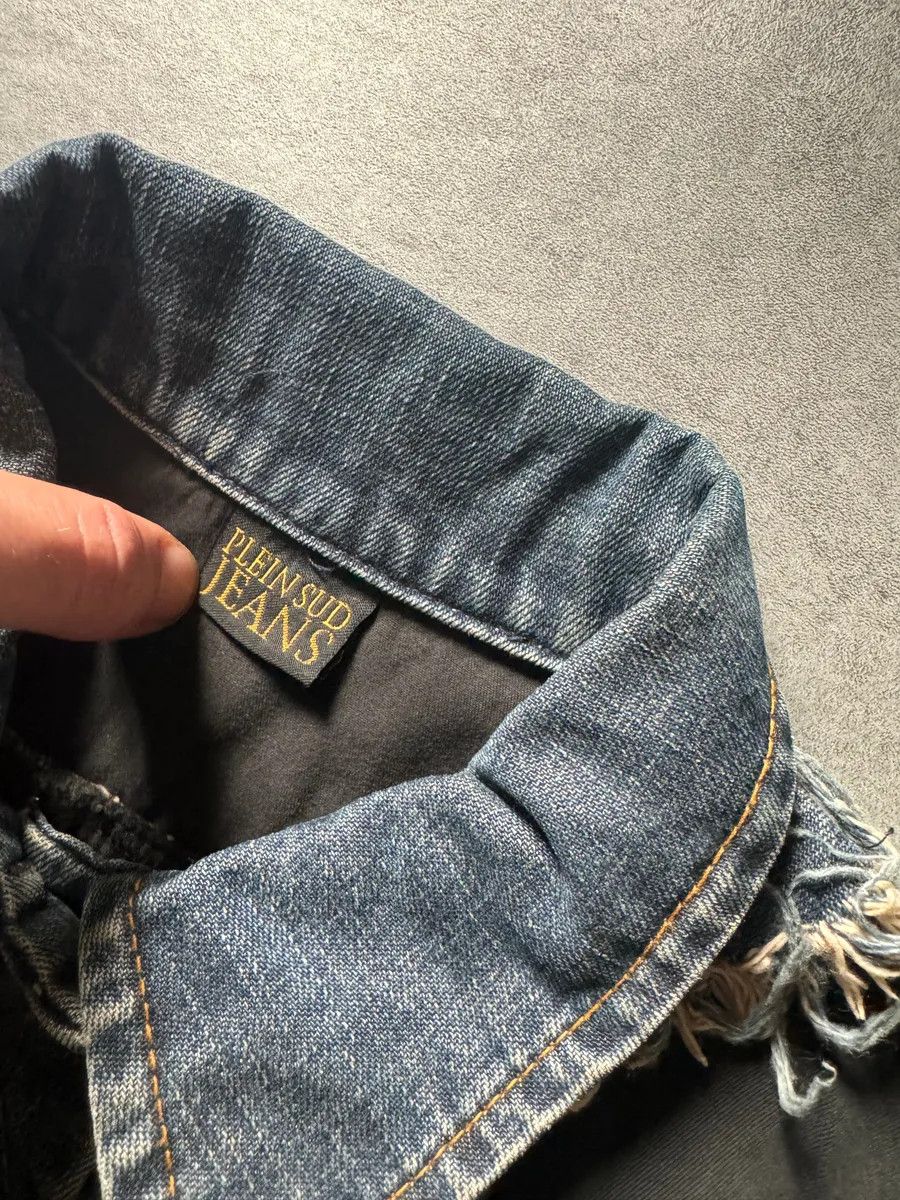 Designer × Vintage 2000s Plein Sud Distressed Hybrid Denim Jacket Size XS / US 0-2 / IT 36-38 - 6 Thumbnail