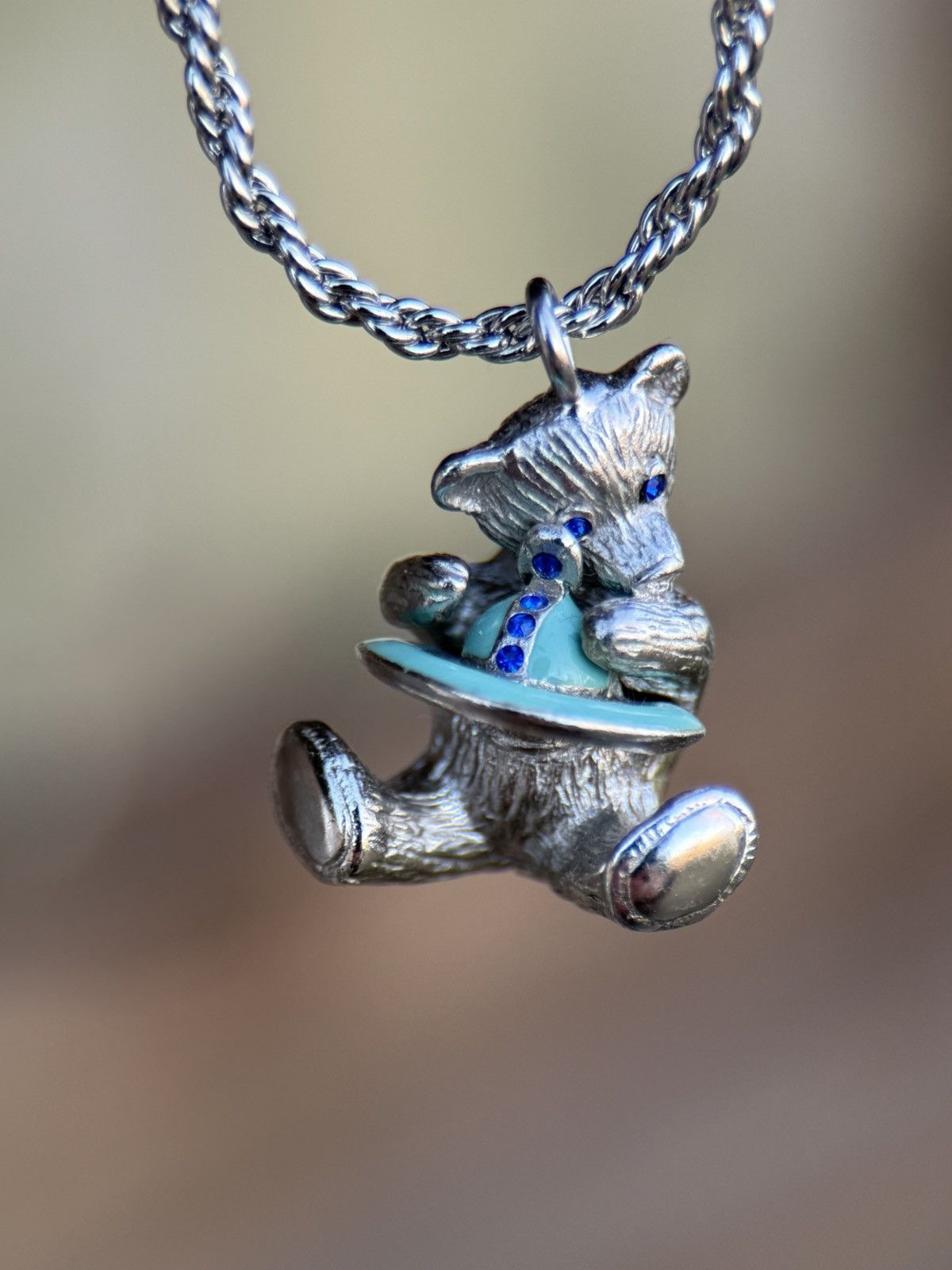 Vivienne Westwood Vivienne Westwood Orb Teddy Bear Pendant Necklace In Silver Size ONE SIZE - 1 Thumbnail