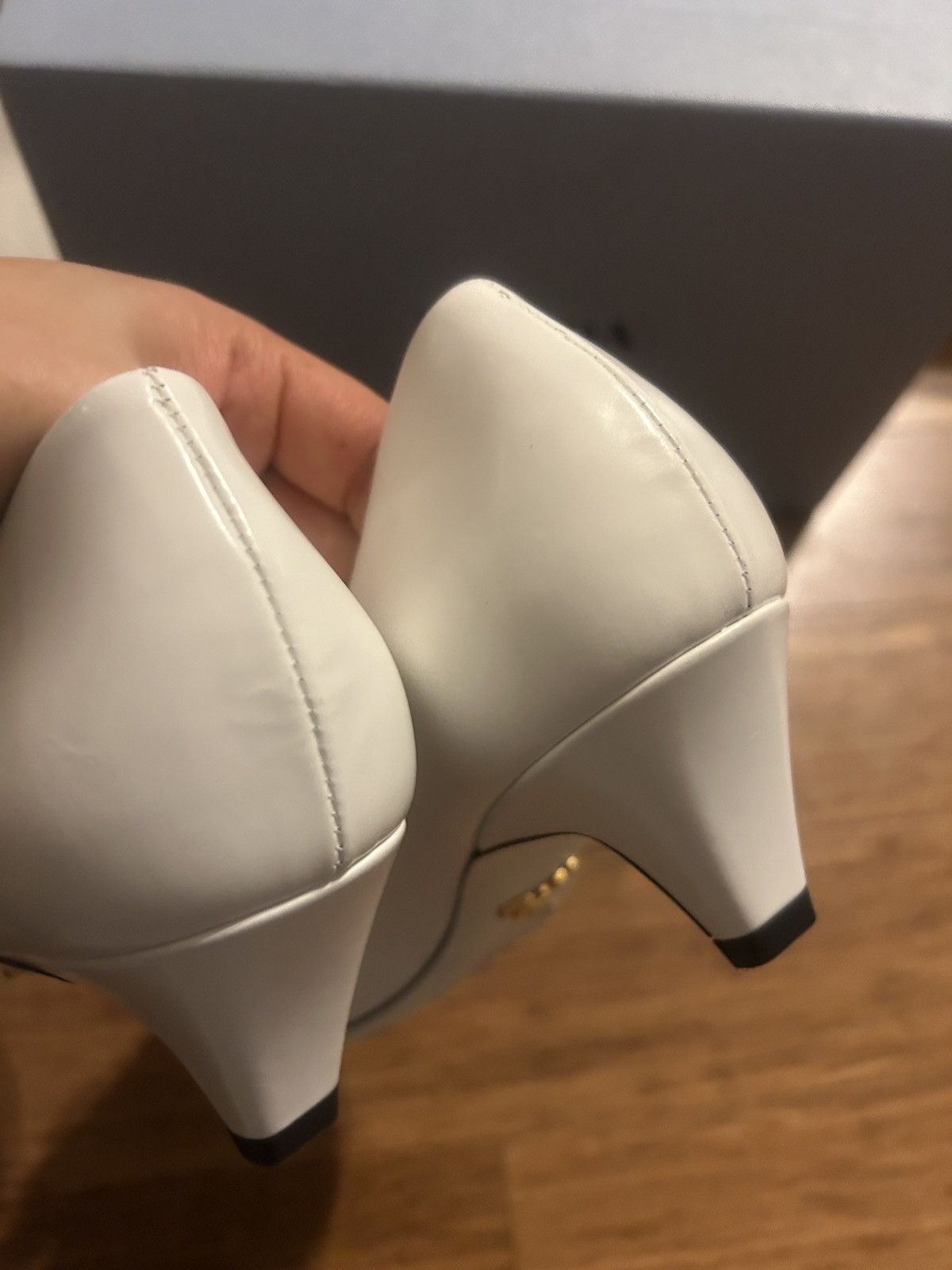 Prada PRADA Bunny Brushed Leather Kitten Heel Pumps Floral Size US 9 / IT 39 - 11 Thumbnail
