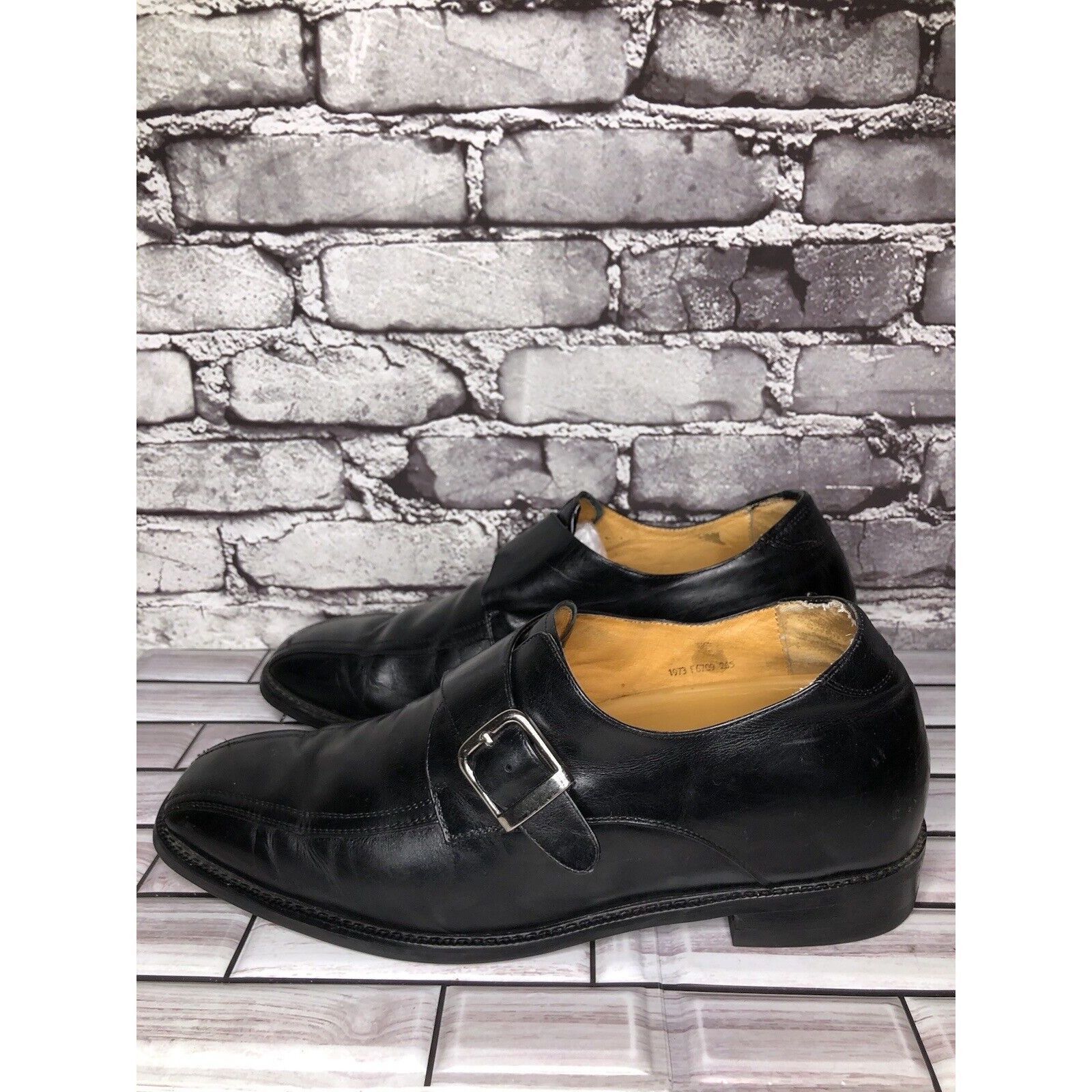 Koto Toto Black Leather Monk Buckle Strap Loafers Dress Shoes Men Size US 10.5 / EU 43-44 - 13 Thumbnail