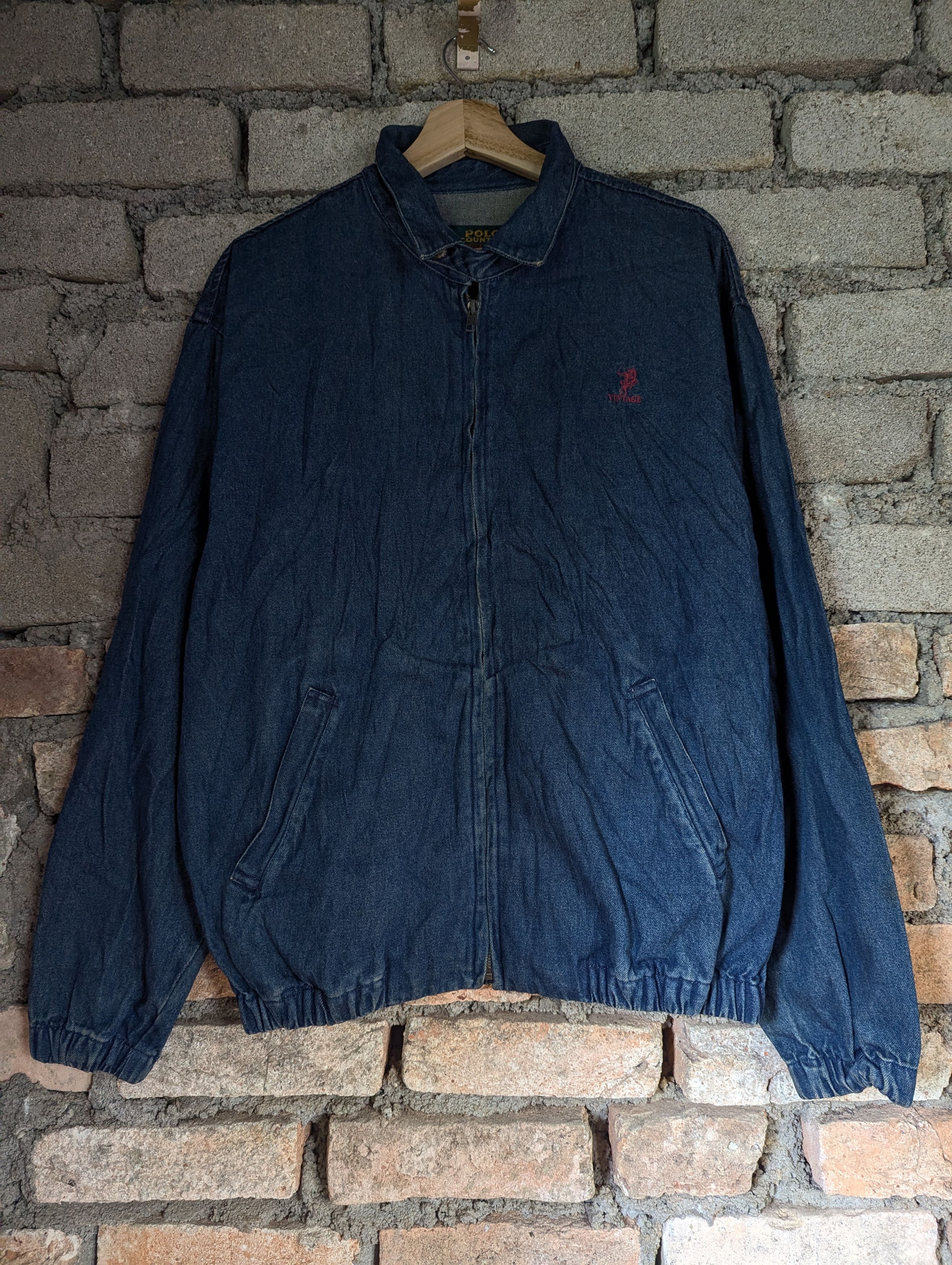 Beverly Hills Polo Club × Polo Ralph Lauren POLO COUNTY TRUE VINTAGE BOMBER DENIM JACKET Size US L / EU 52-54 / 3 - 9 Thumbnail