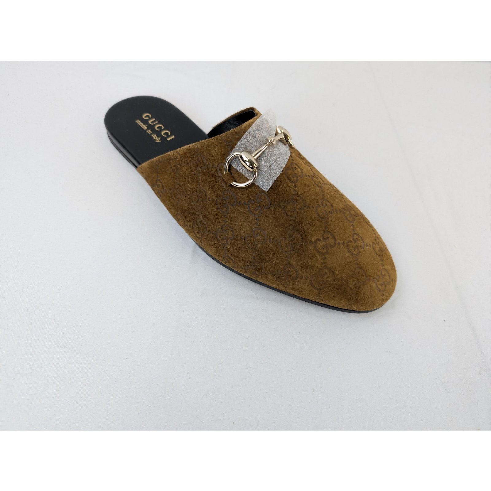 Gucci o1rshd1 men's GG Monogram Horsebit mules Slippers in brown Size US 9.5 / EU 42-43 - 3 Thumbnail