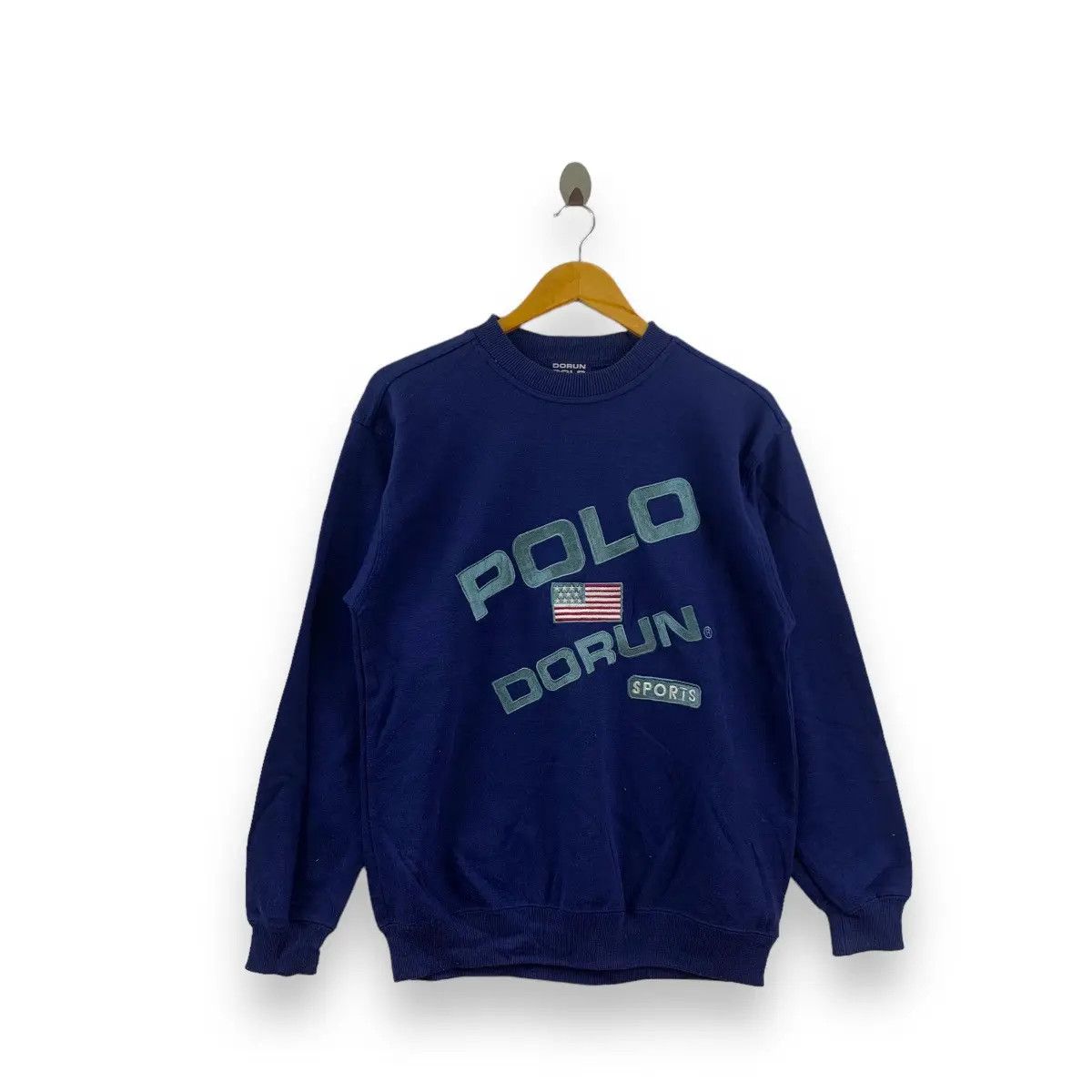 Vintage Vintage DORUN POLO USA Flag Logo Embossed Sweatshirt Size M / US 6-8 / IT 42-44 - 1 Thumbnail
