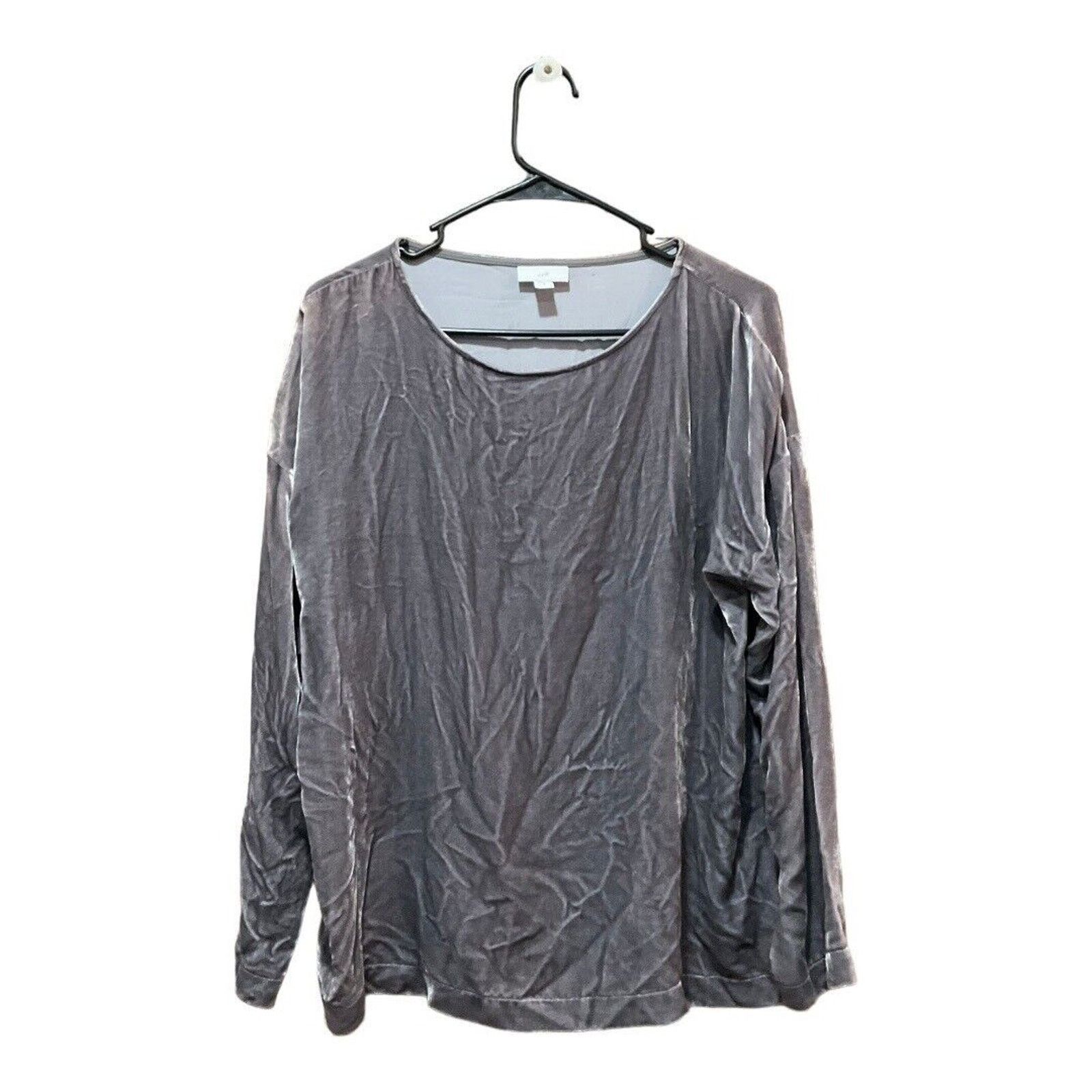 J. Jill J. Jill Top Women Xs Gray Velour NWOT Size XS / US 0-2 / IT 36-38 - 1 Thumbnail