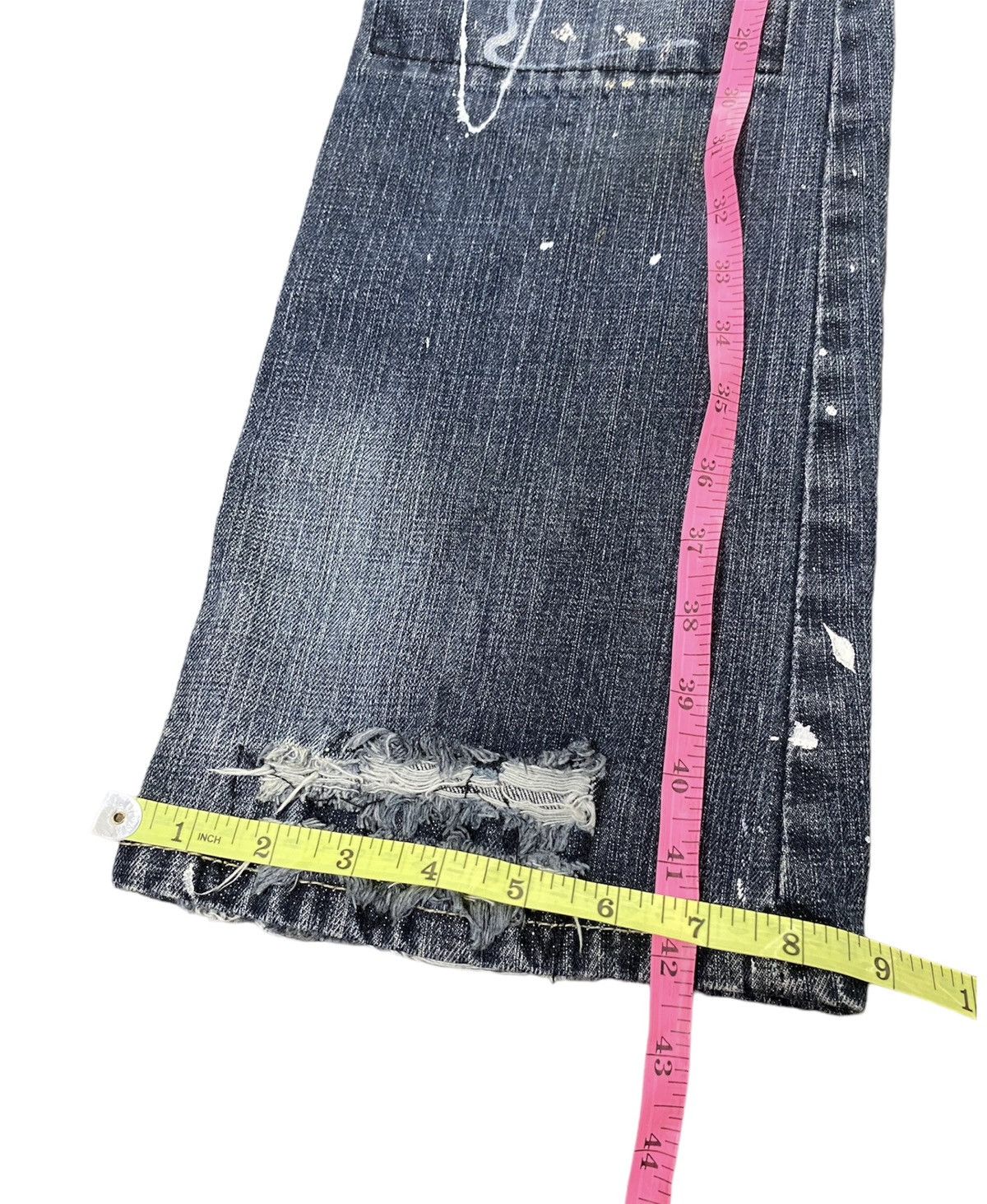 If Six Was Nine × Japanese Brand flared bootcut splater distressed denim pant by doll jeans Size US 28 / EU 44 - 10 Thumbnail