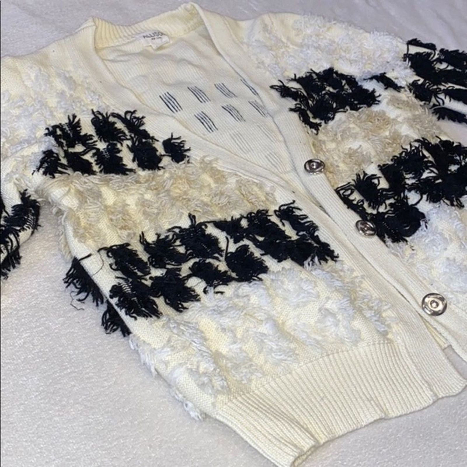 Other Allison NY Cream Textured Button Front Cardigan | Sz S Size S / US 4 / IT 40 - 3 Thumbnail