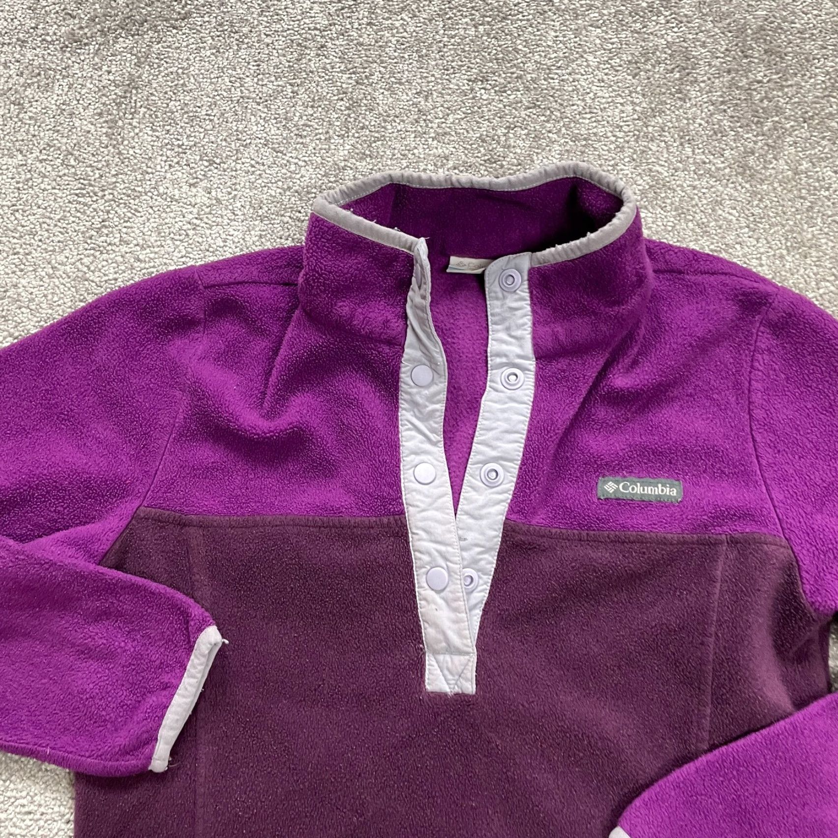 Vintage Columbia Benton Springs Fleece Jacket Women S Purple 1/4 Snap Button Outdoor Coat/ Jacket Regular Fit Size S / US 4 / IT 40 - 3 Thumbnail
