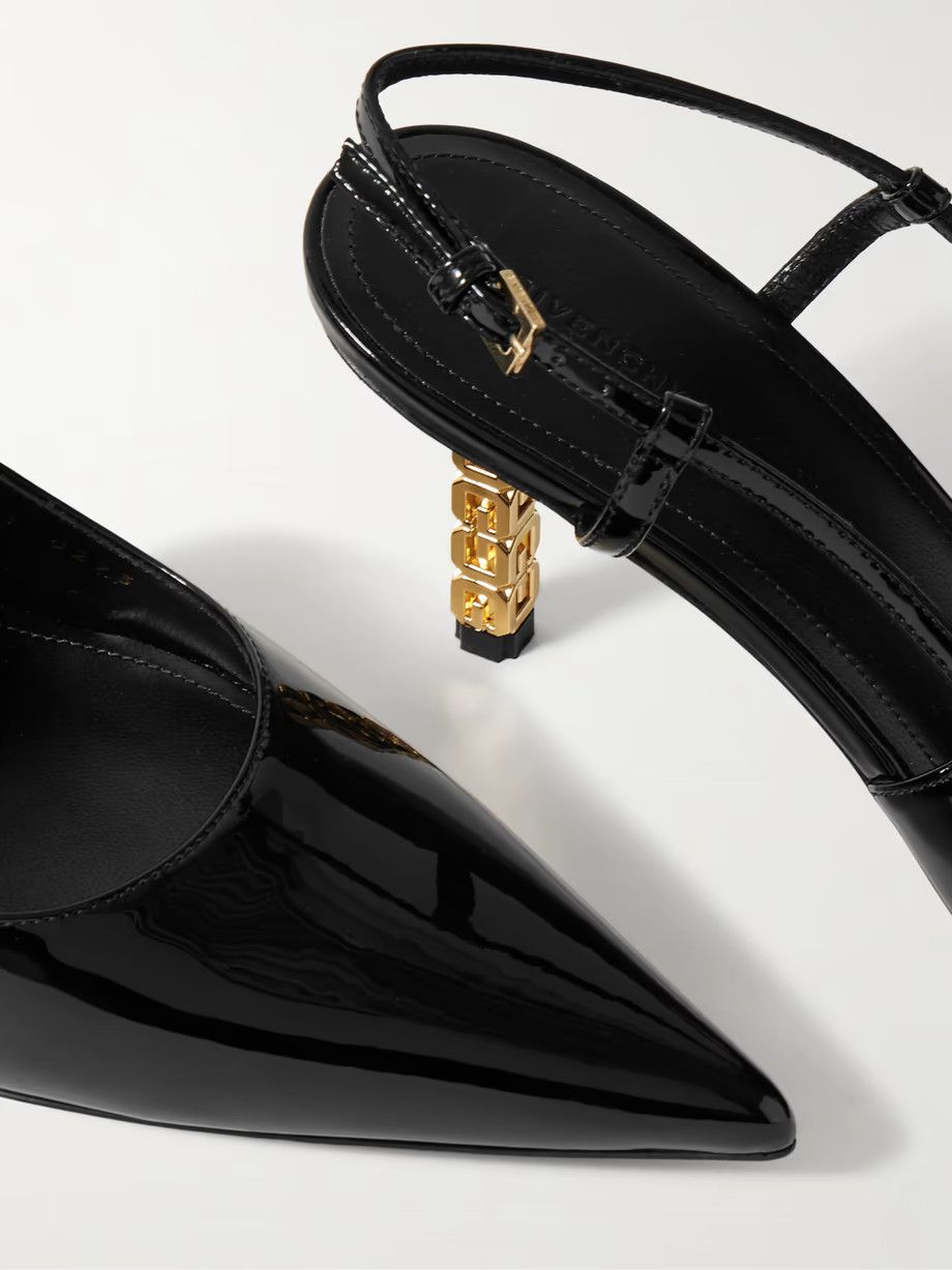 Givenchy o1srvl11e1024 G Cube Patent-Leather Slingback Pumps in Black Size US 11 / IT 41 - 3 Thumbnail