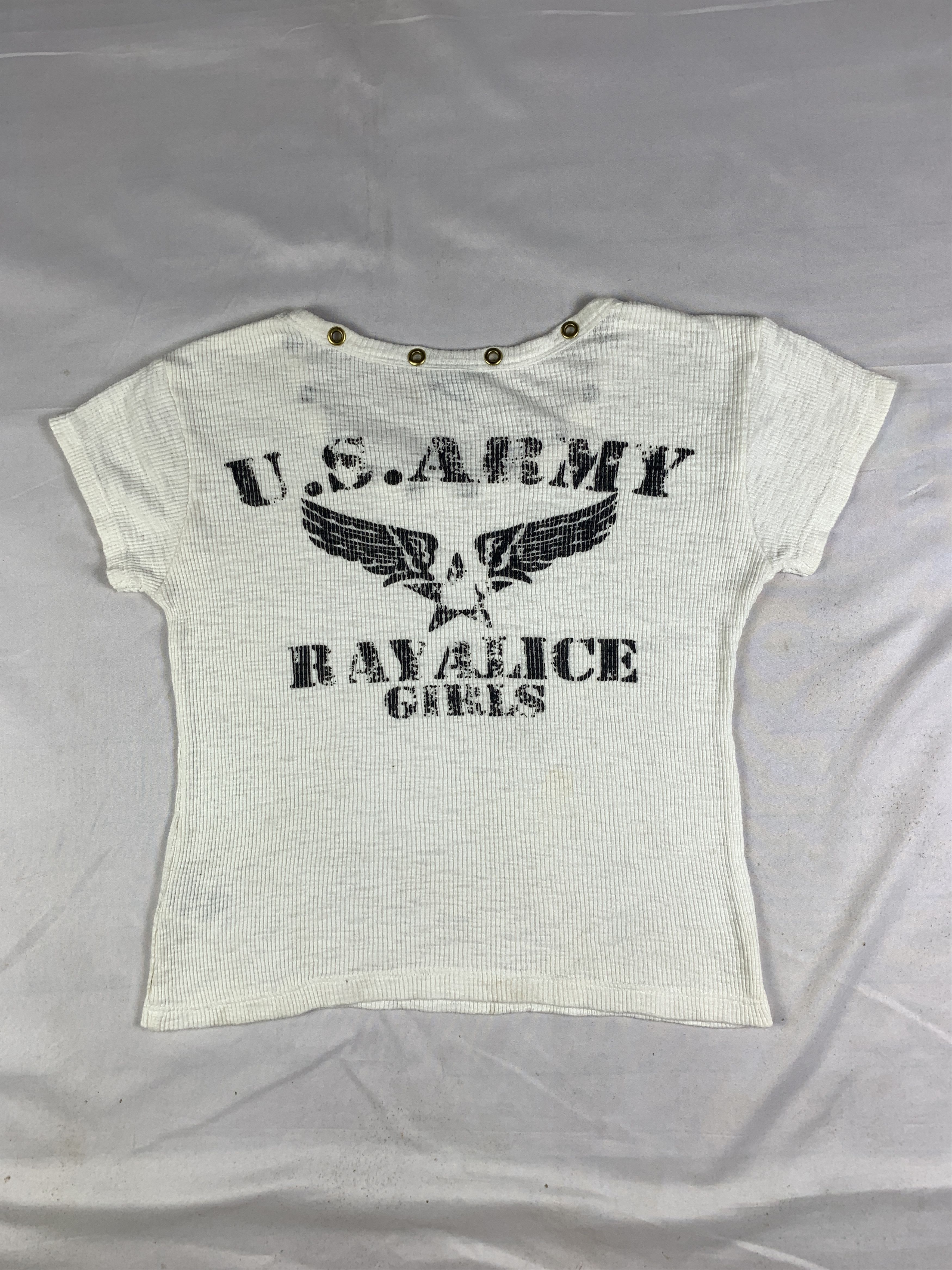Japanese Brand Ray Alice White Eyelete Thermal Baby Tee (S) Size S / US 4 / IT 40 - 1 Thumbnail