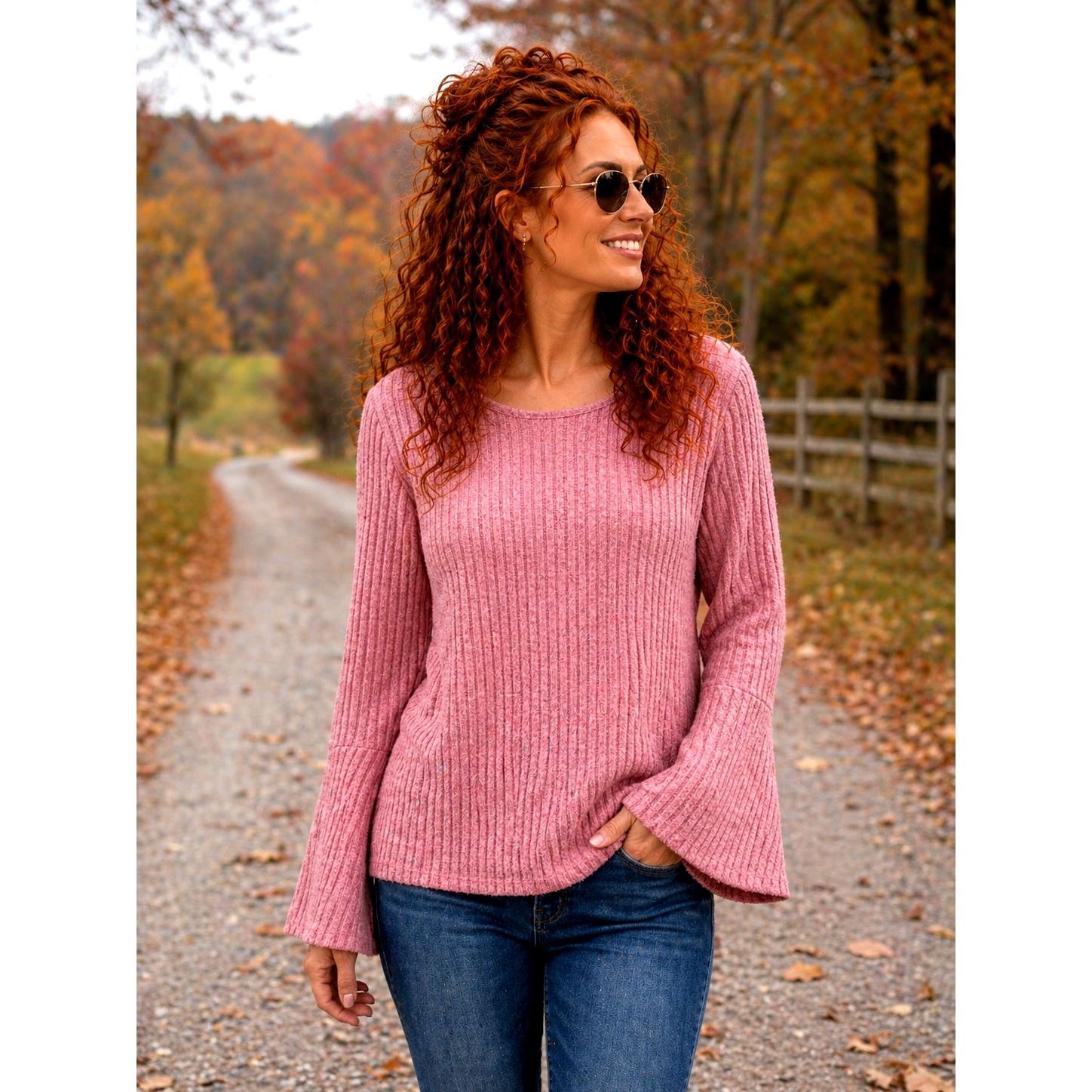 Other Love by Chesley Scoop Neck, Bell Sleeves Sweater - size M Size M / US 6-8 / IT 42-44 - 1 Thumbnail