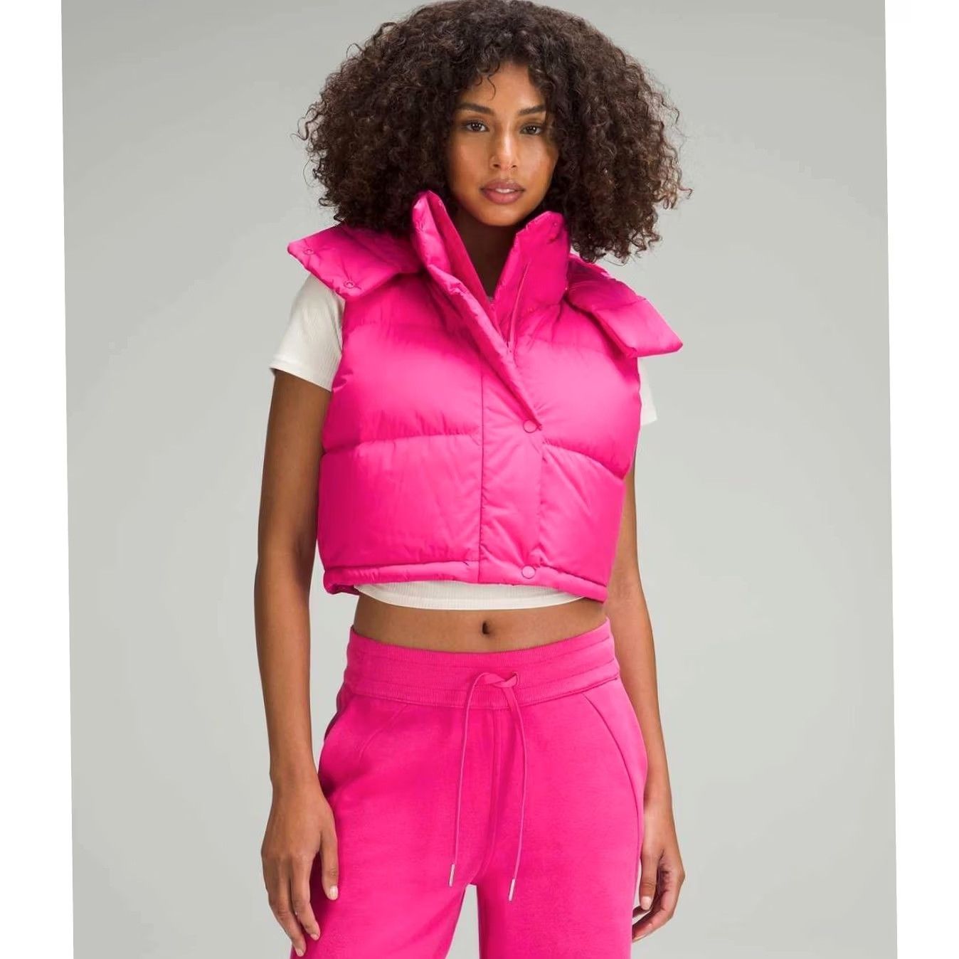 Lululemon Lululemon Wunder Puff Vest Size 12 Pink Puffer Hooded NWT Womens Short Sleeveless Down Water Resistant Bodywarmer Snap Button Size XL / US 12-14 / IT 48-50 - 3 Thumbnail