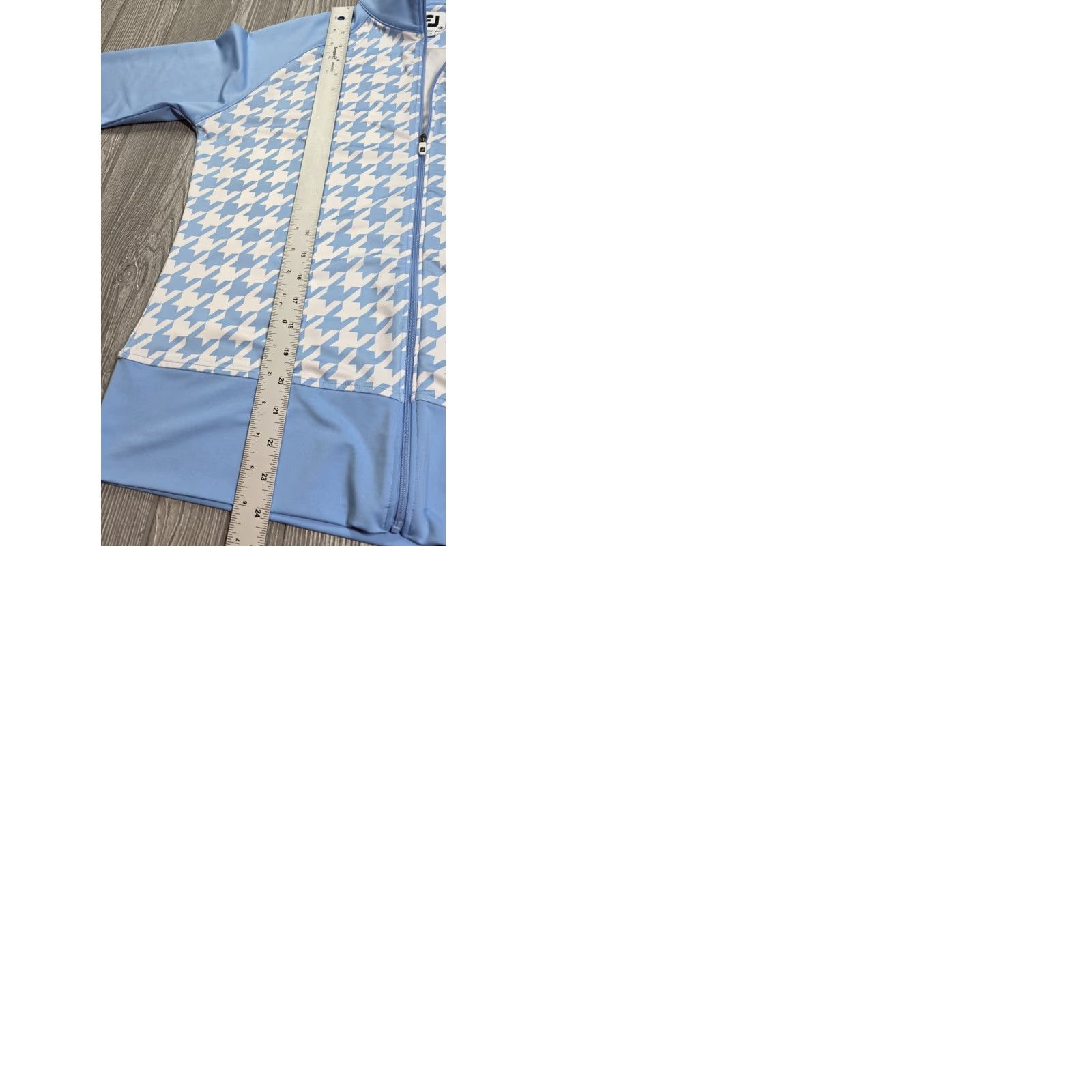 Footjoy FootJoy Women's Full Zip Golf Jacket M Light Blue White Houndstooth Grandover Shirt Golf Womens M Light Blue White Houndstooth Grandover Size M / US 6-8 / IT 42-44 - 10 Thumbnail