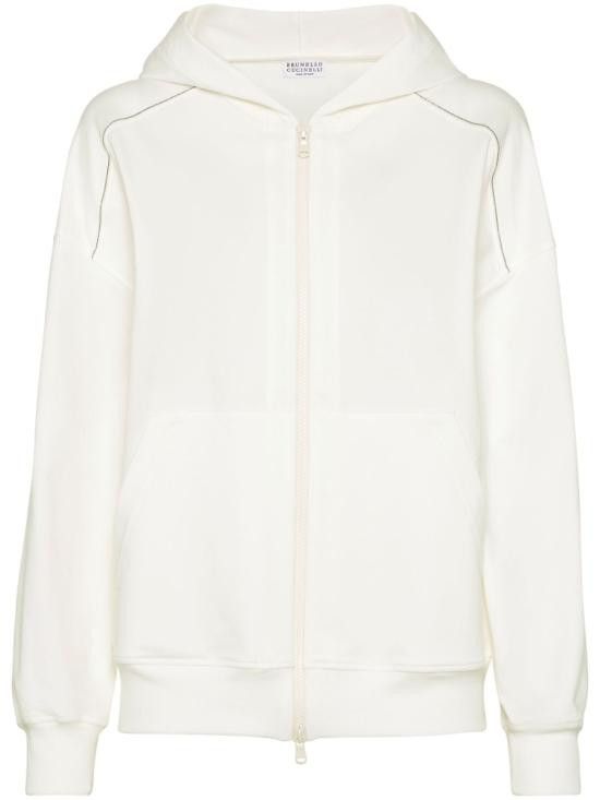 Brunello Cucinelli BRUNELLO CUCINELLI Women Hoodies MH827FB706 C600 White Size M / US 6-8 / IT 42-44 - 1 Thumbnail
