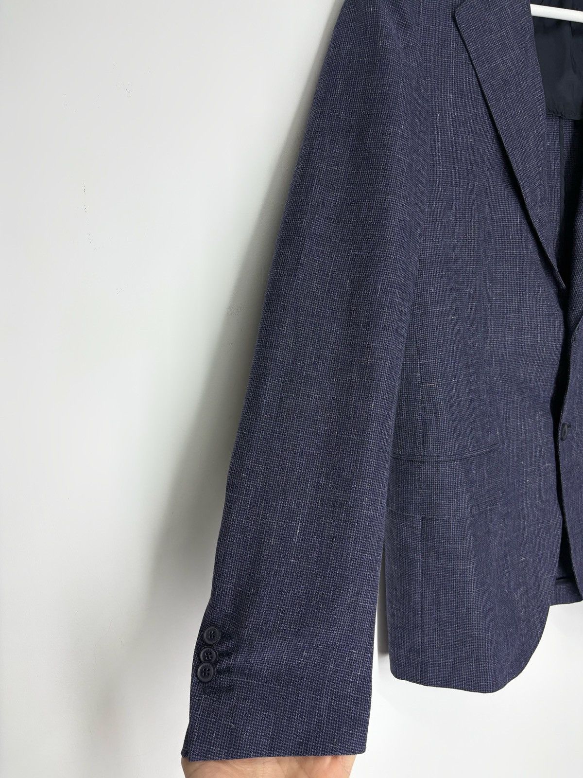Boggi Boggi Linen Wool Blue Blazer Jacket Men’s 48R Size 48R - 8 Thumbnail