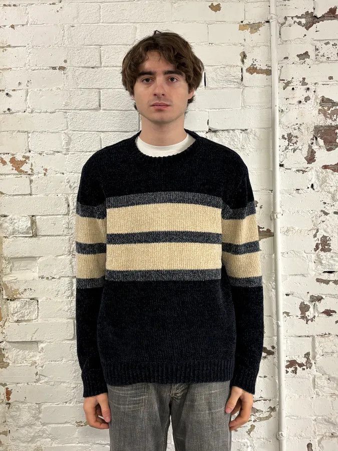 Emporio Armani SS2021 Emporio Armani White Lines Navy Sweater Size US M / EU 48-50 / 2 - 2 Thumbnail