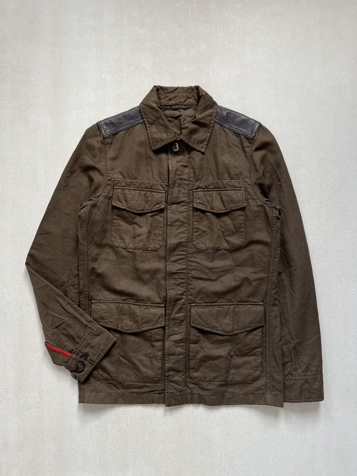 Prada 00’s Prada Sport Linen Leather Field Jacket Size US S / EU 44-46 / 1 - 2 Thumbnail