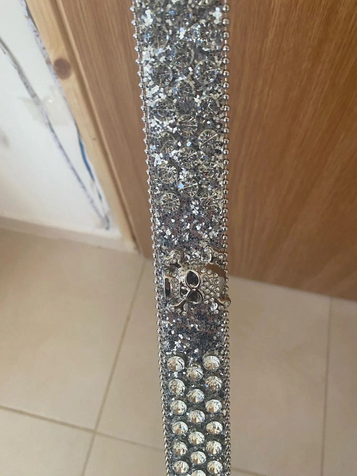 Leather Gorgeous Rhinestone Studded PU Leather Belt Size ONE SIZE - 8 Thumbnail