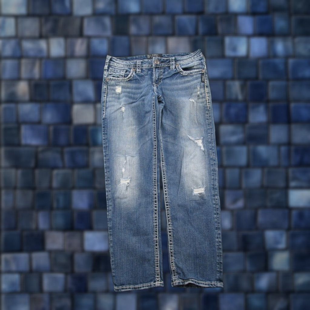 Silver Jeans Co. Silver Jeans Co Aiko Capri Jeans Women Regular 29 Blue Denim Stretch 5-Pocket Size 29" - 1 Thumbnail