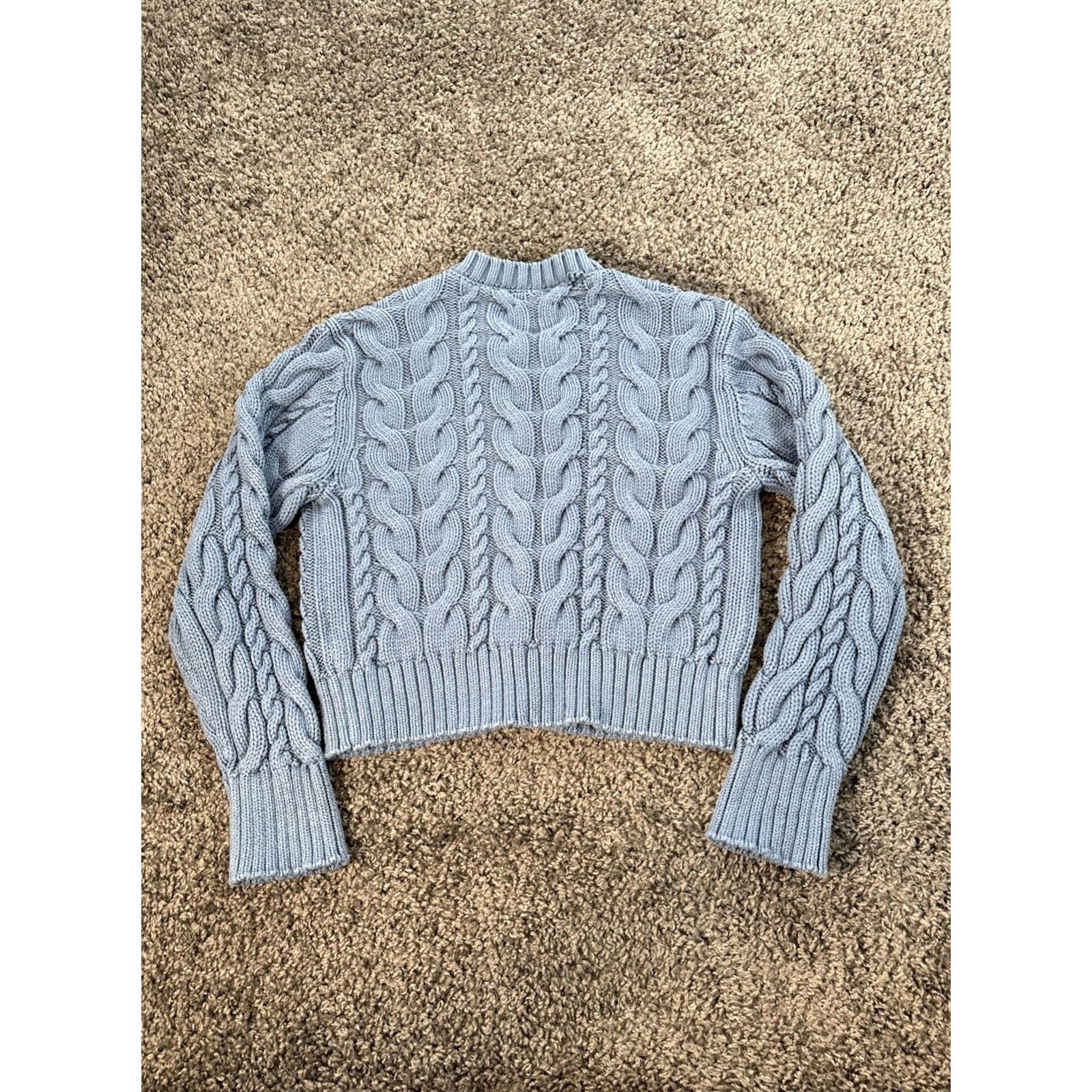 Abercrombie & Fitch Abercrombie & Fitch Cardigan Sweater Womens XL Blue Chunky-Knit Fisherman Button Size XL / US 12-14 / IT 48-50 - 5 Thumbnail