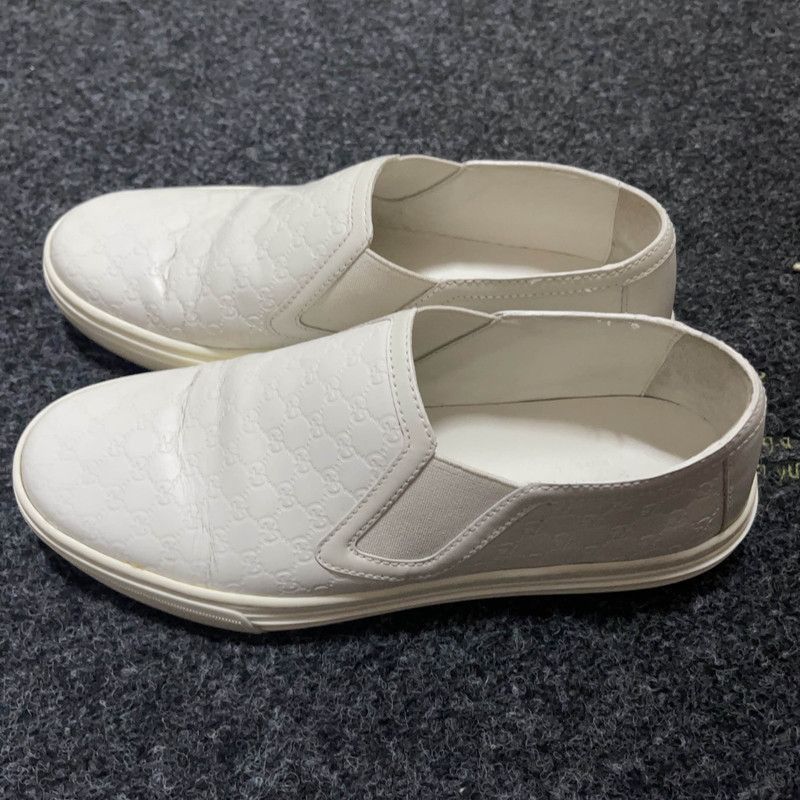 Gucci Gucci White Leather Fashion Slip-Ons -2508 Size US 5.5 / EU 38 - 1 Thumbnail