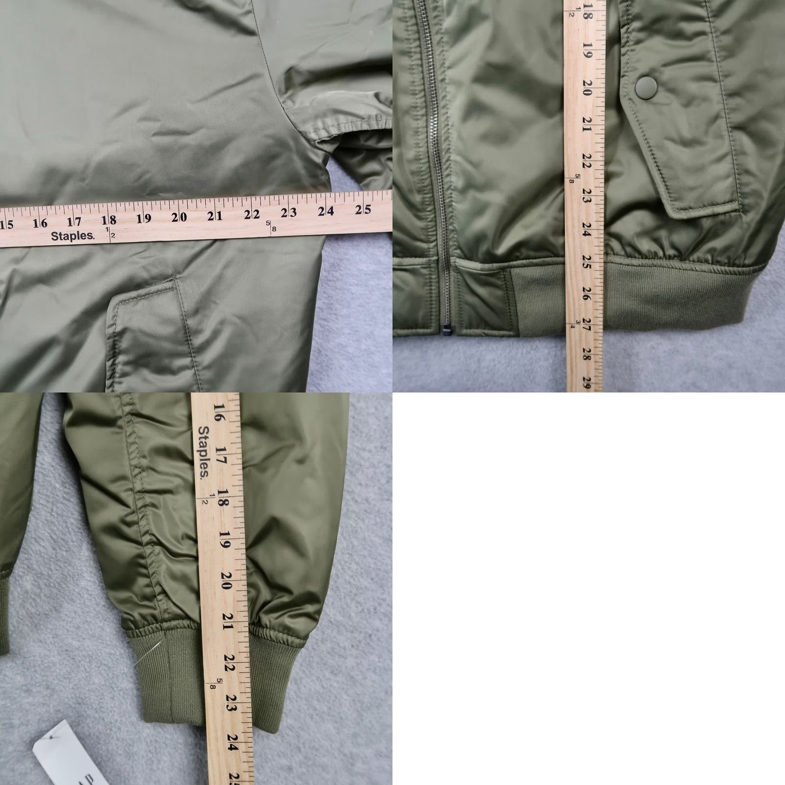 Gap Gap Mens Nylon Bomber Jacket MA-1 Green Full Zip Flight Jacket M Medium Size US M / EU 48-50 / 2 - 9 Thumbnail
