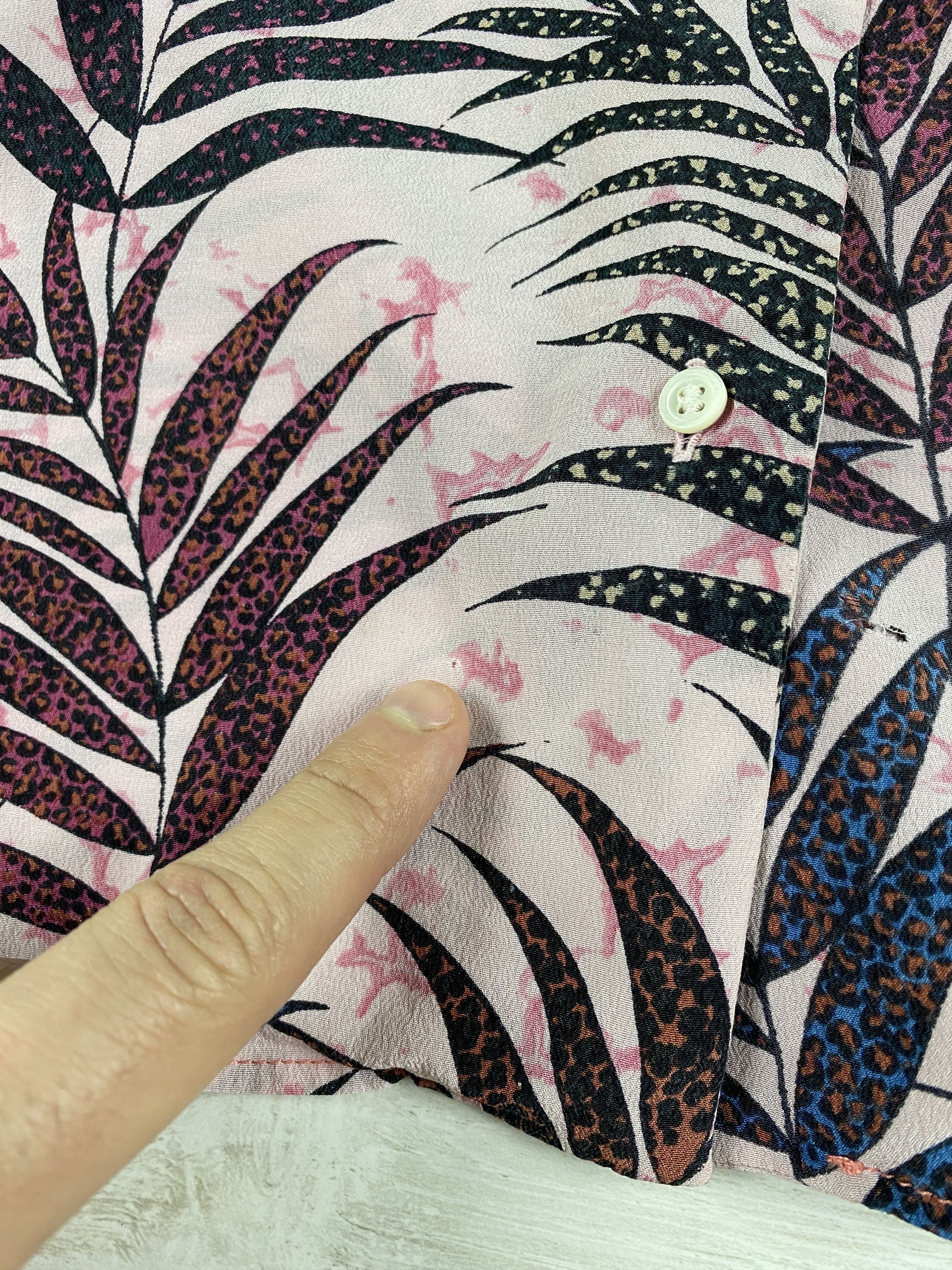 Designer × Sandro Sandro Liliane Botanical-Print Silk Top blouse shirt Size M / US 6-8 / IT 42-44 - 10 Thumbnail