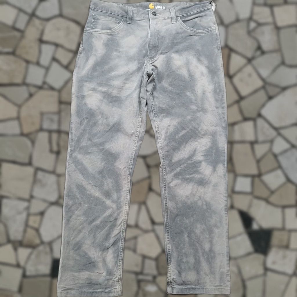 Carhartt Carhartt Pants Acid Wash Tie Dye Gravel Gray 34x30 Relaxed Fit 5-Pocket Canvas Mens Workwear Grunge Retro 80s Size US 34 / EU 50 - 1 Thumbnail