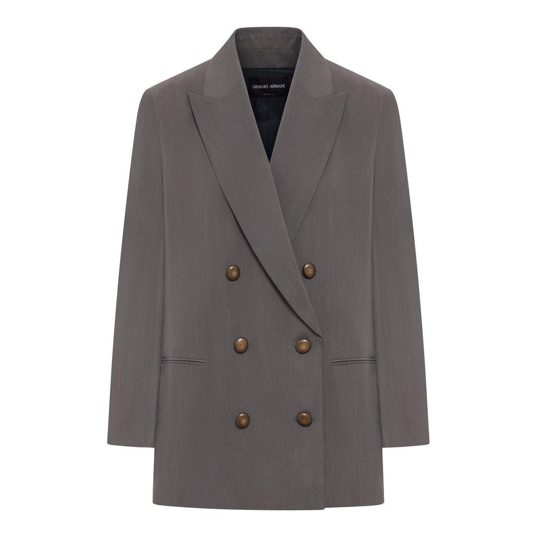 GIORGIO ARMANI Volcanic Glass Silk Blazer New (Women's size: