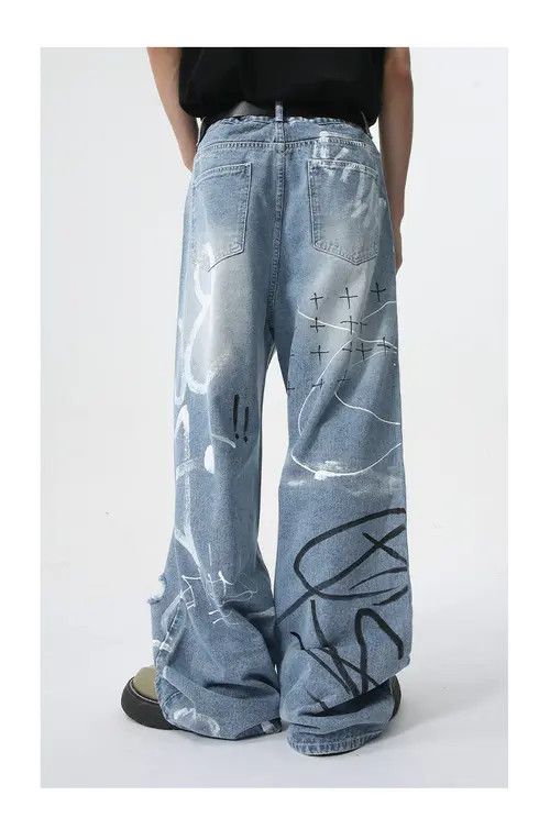 VIBE American street graffiti fun straight jeans trend Size US 32 / EU 48 - 8 Thumbnail