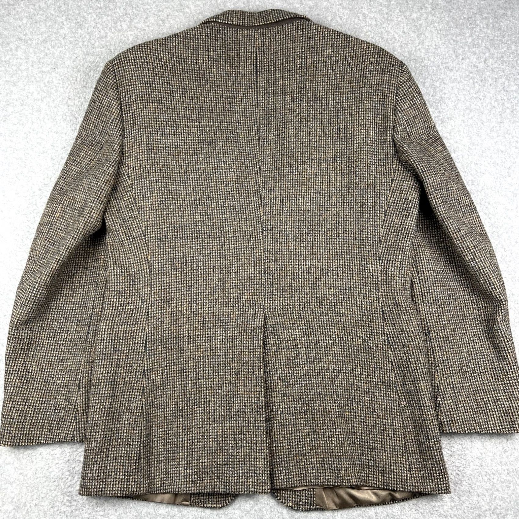 Orvis VINTAGE Orvis Harris Tweed Wool Sport Coat Blazer 42L Beige Preppy Mens Size 42R - 2 Thumbnail