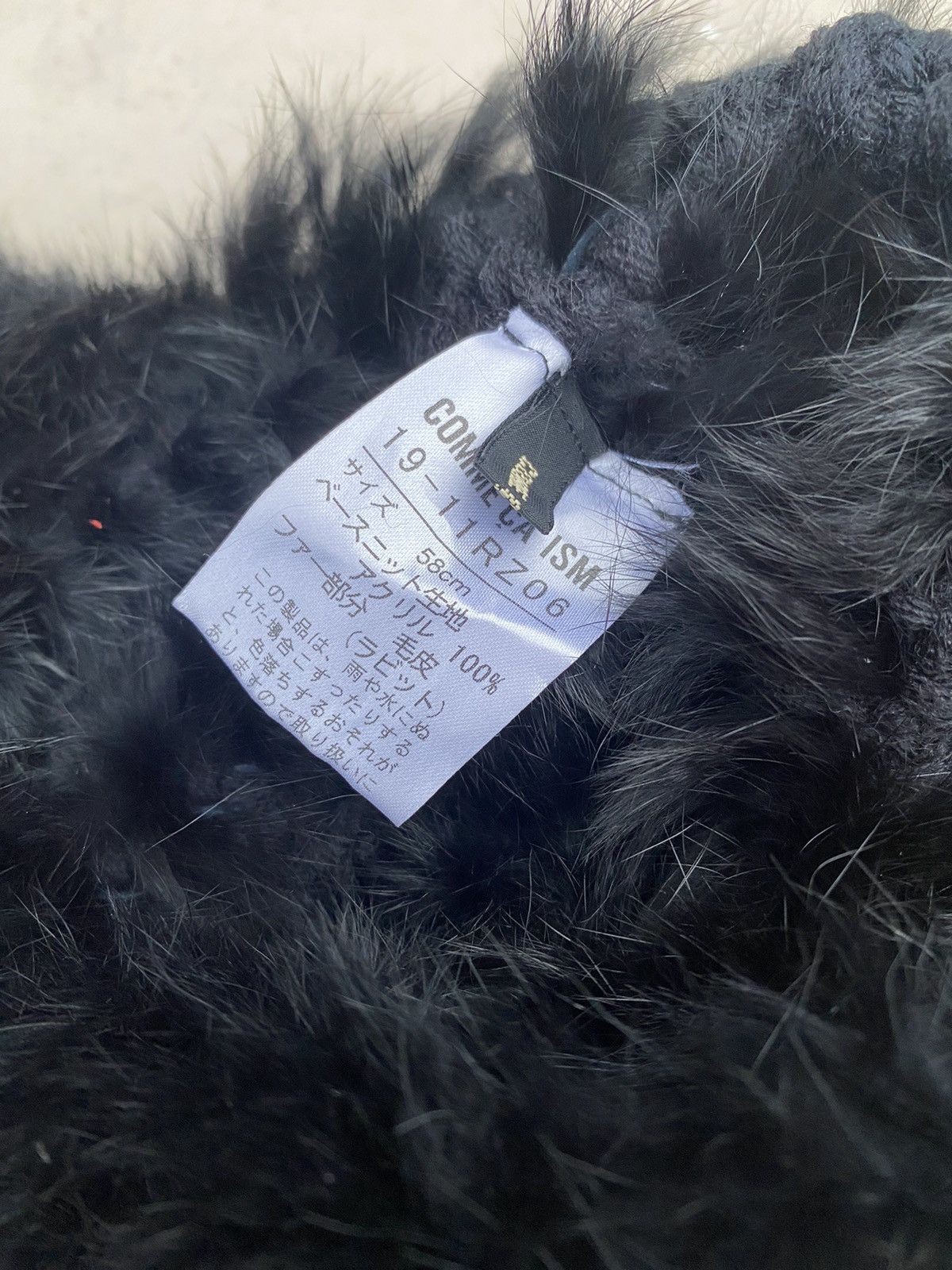 Comme Ca Ism Rabbit Fur Knit Hat Size ONE SIZE - 9 Thumbnail