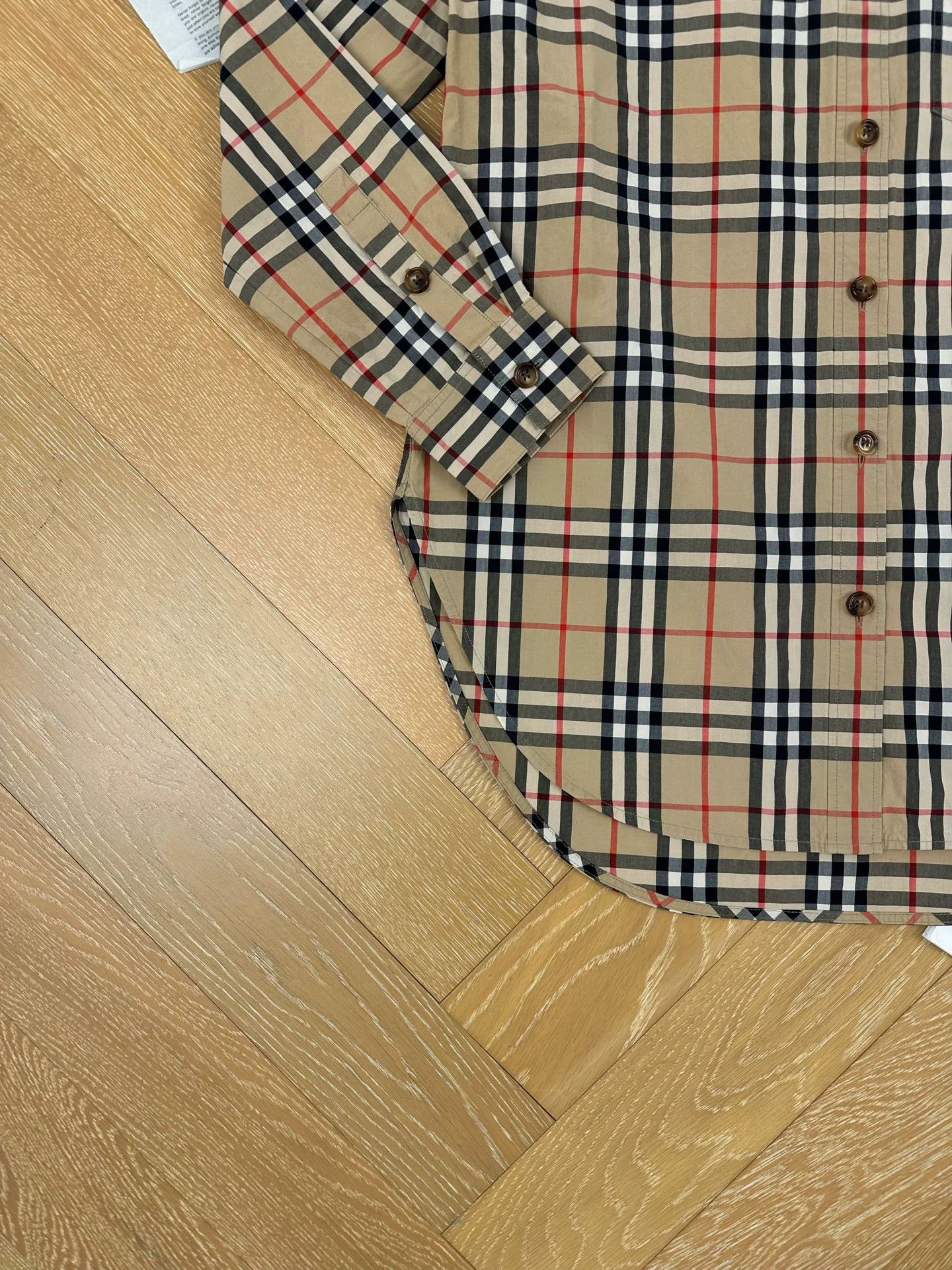Burberry bbr button-down check longsleeve shirt khaki UK6 99 women's Size XS / US 0-2 / IT 36-38 - 4 Thumbnail