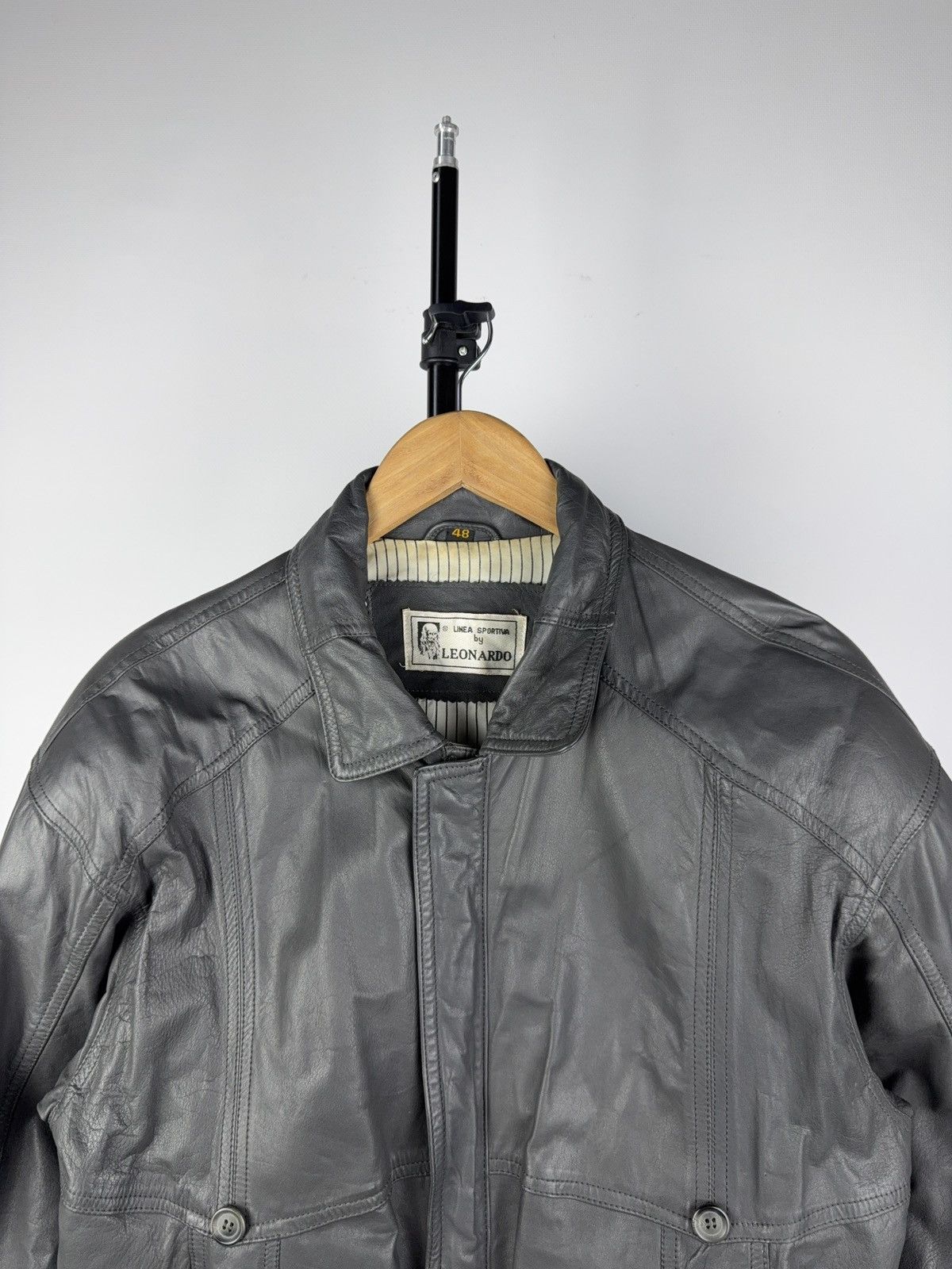 Vintage Vintage 90s Avant Garde Leather Leonardo Biker MOTO Jacket Size US M / EU 48-50 / 2 - 2 Thumbnail