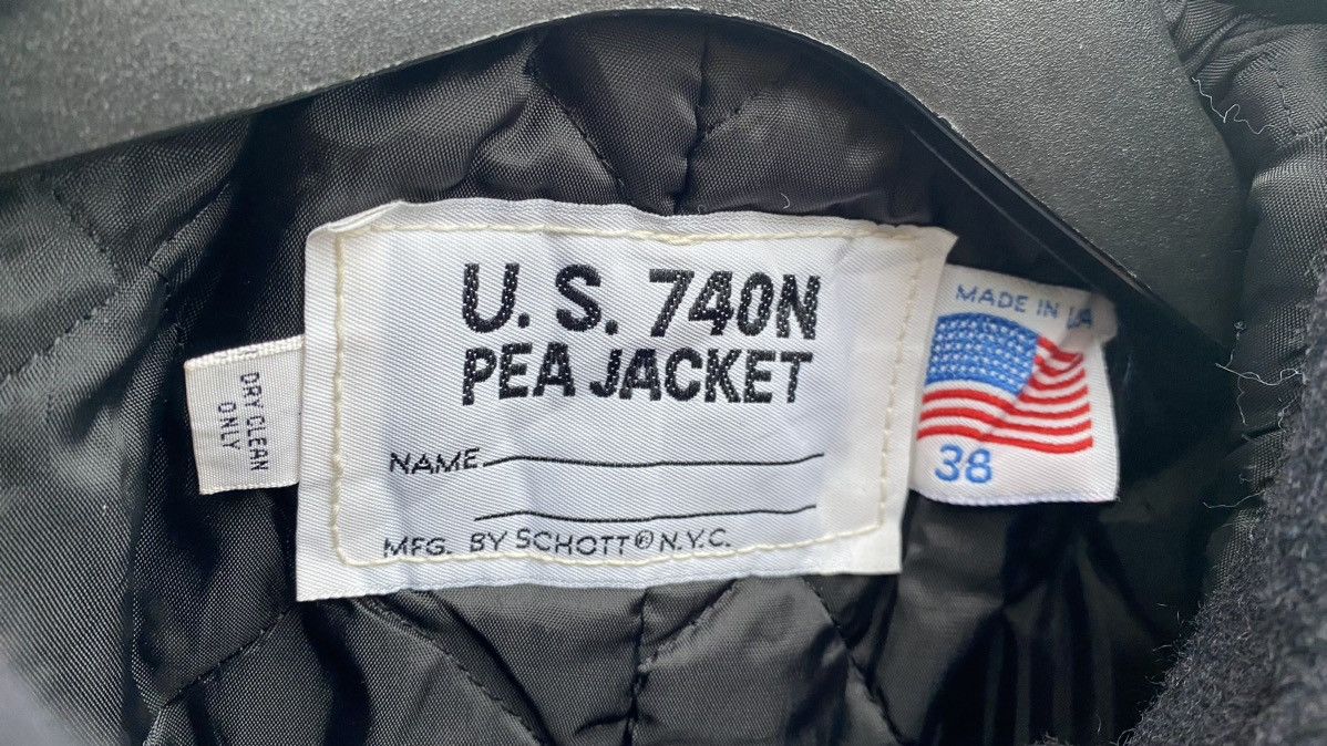 Schott Schott N.Y.C. Wool Pea Coat Jacket 740N US Navy Mens Size US XXS / EU 40 - 15 Thumbnail