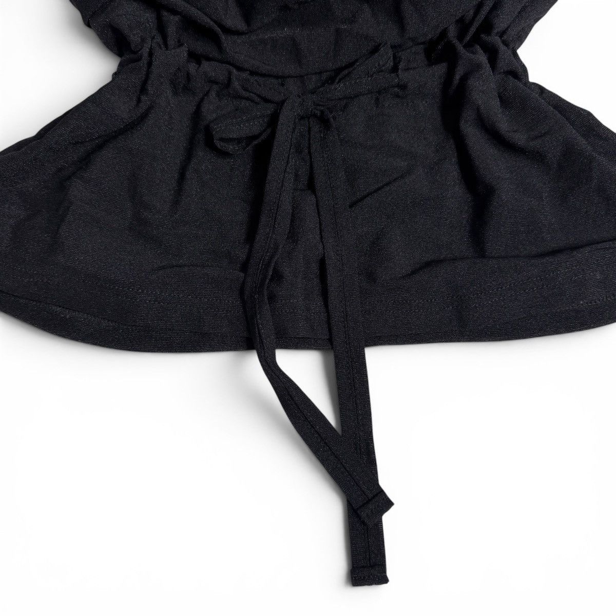Other Vintage Juliette Black Draped Cowl Neck Blouse w/ Waist Tie Size M / US 6-8 / IT 42-44 - 2 Thumbnail