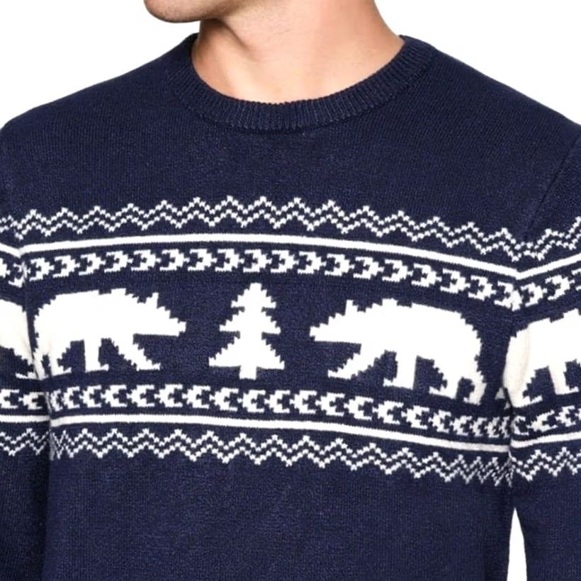 Lands' End Lands' End Sweater Fair Isle Bears Crew Neck Long Sleeve Pullover Mens XXL Blue Size US XXL / EU 58 / 5 - 3 Thumbnail